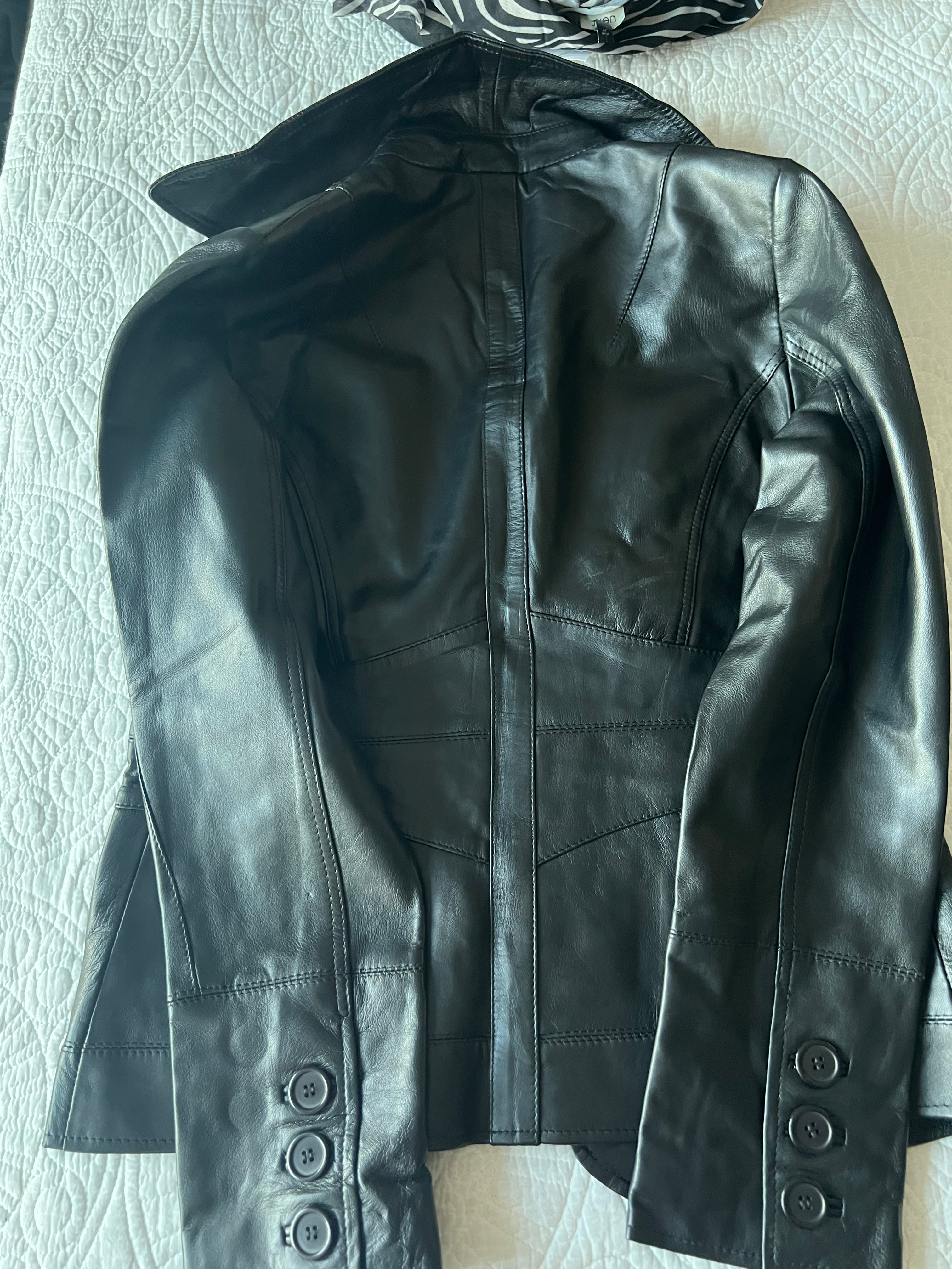 Black real leather jacket