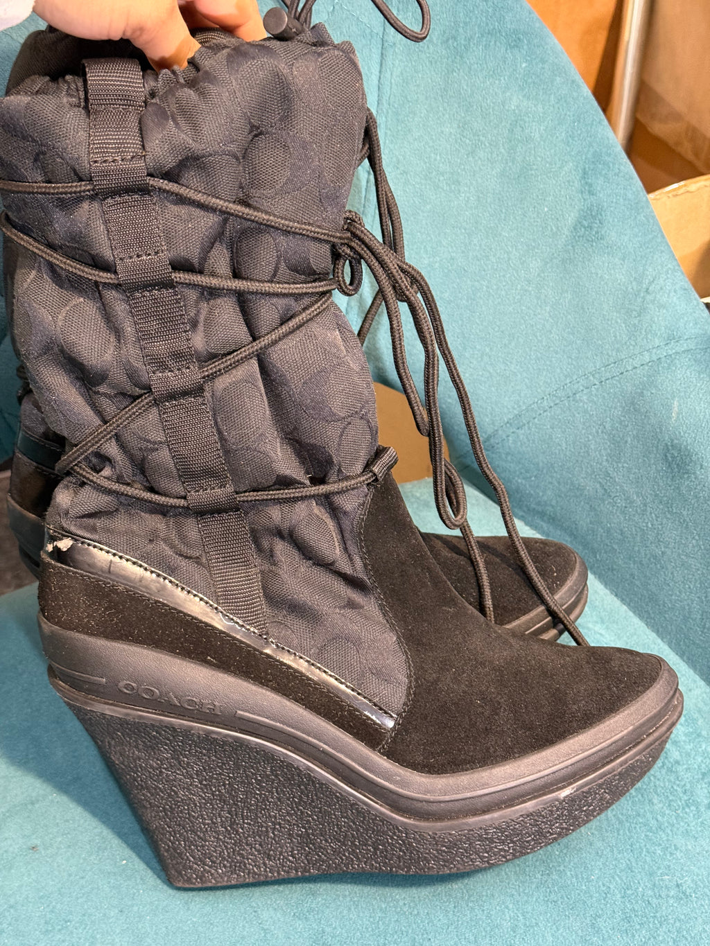 Coach high snow boots - wedges - Size 7