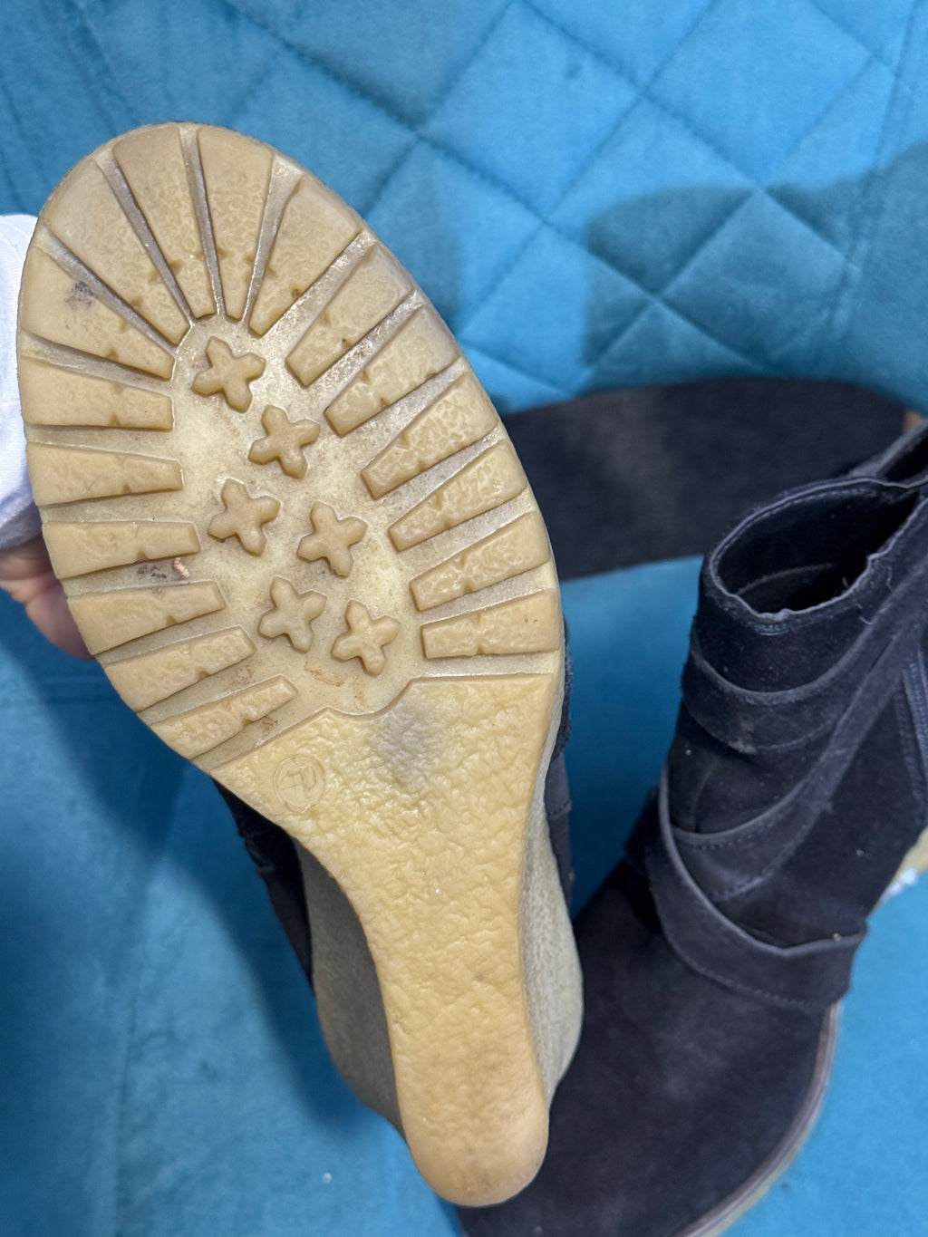 Brown Suede Ankle Boots with buckle detail – SIZE 7
