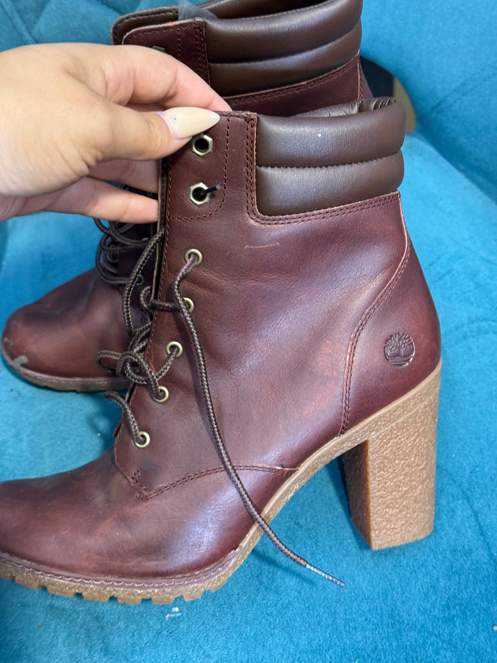 Brand new Timberlandred high heel boots - Size 7.5