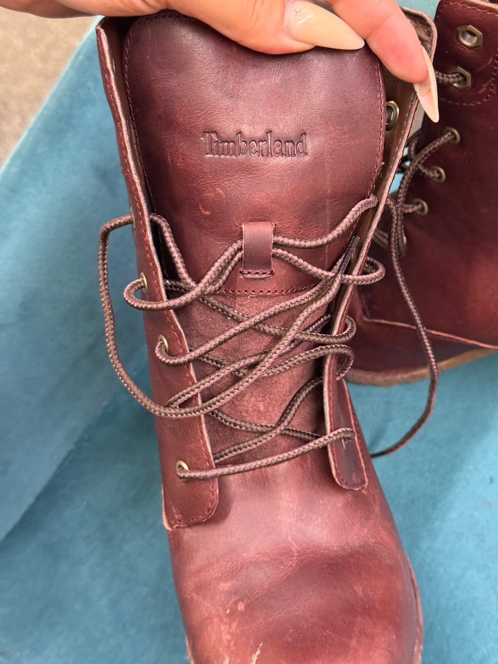 Brand new Timberlandred high heel boots - Size 7.5