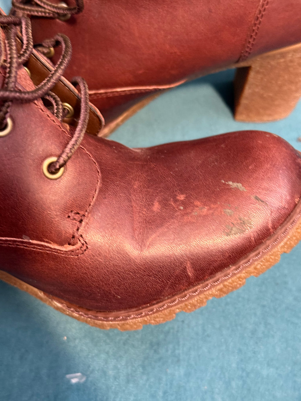 Brand new Timberlandred high heel boots - Size 7.5