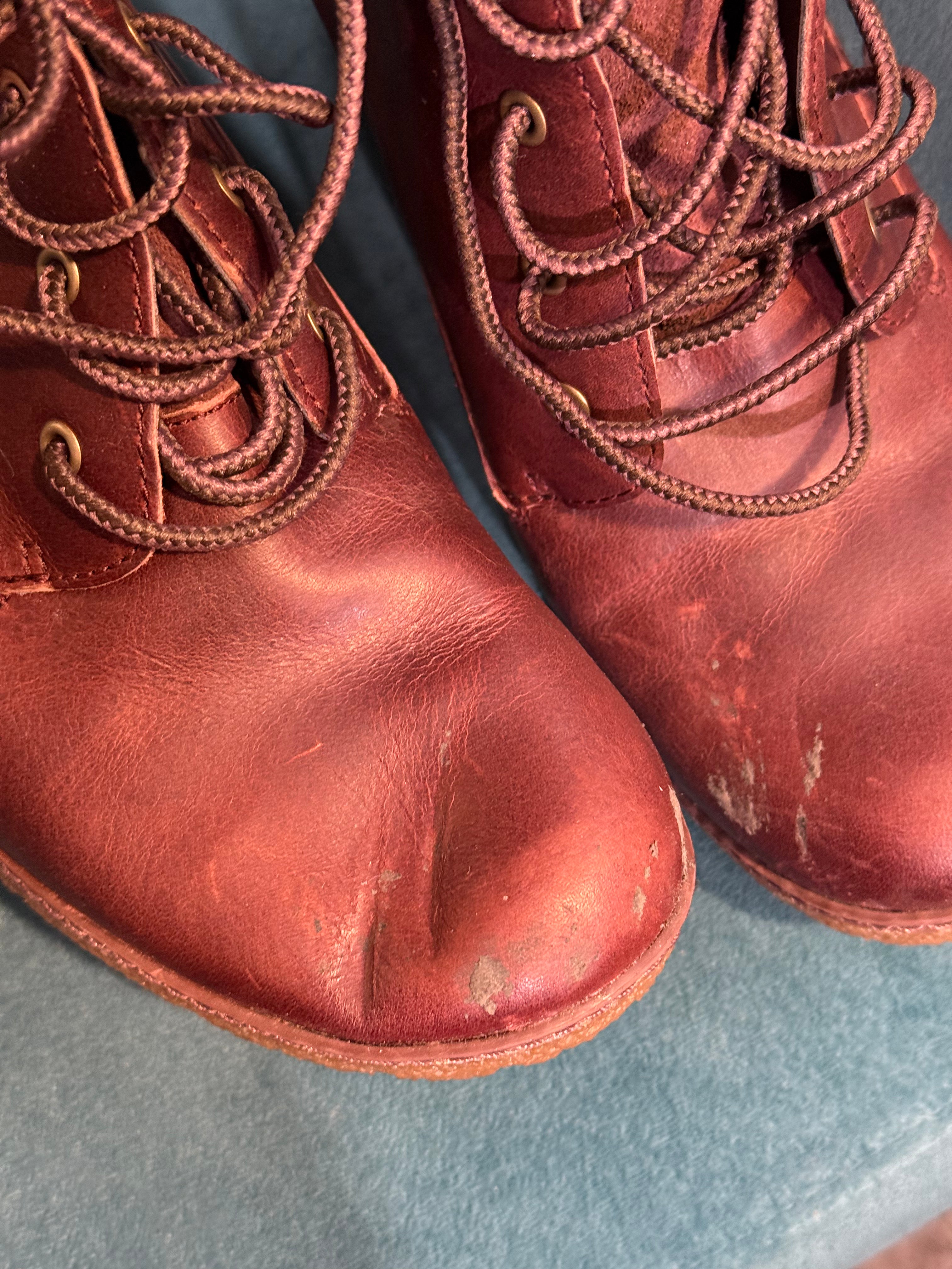 Brand new Timberlandred high heel boots - Size 7.5