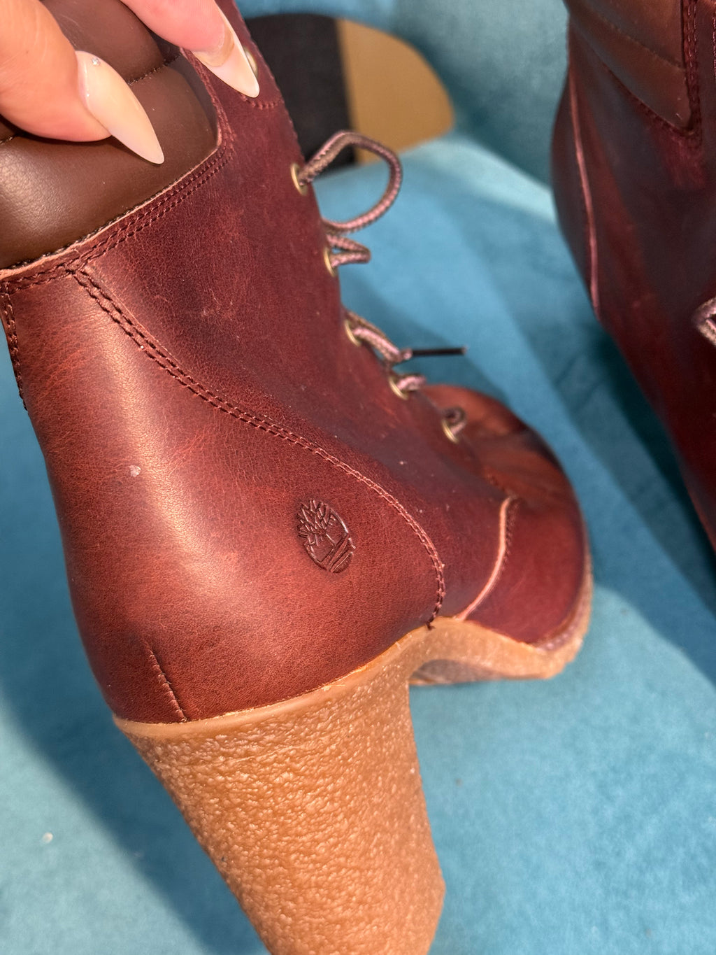 Brand new Timberlandred high heel boots - Size 7.5