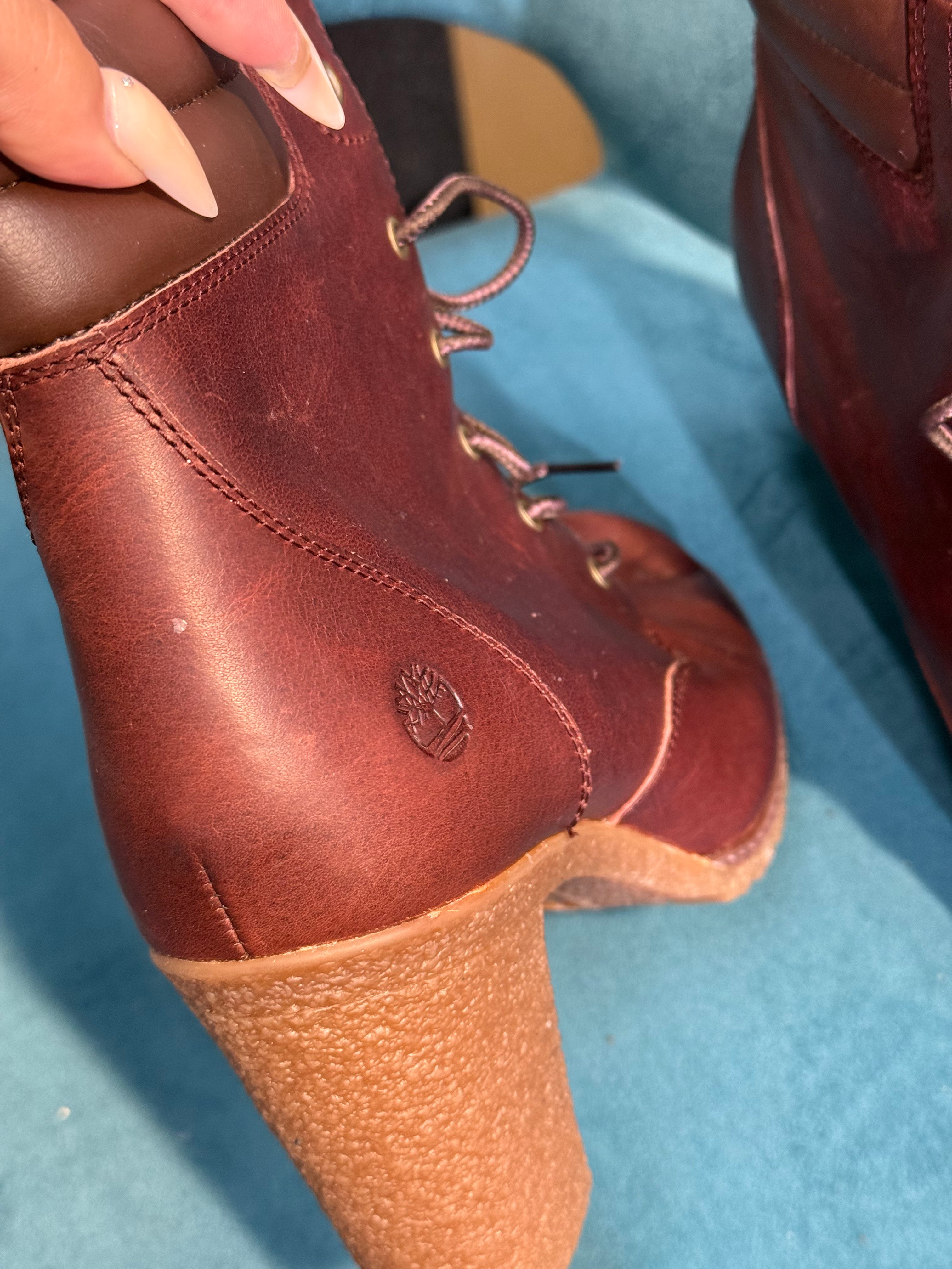 Brand new Timberlandred high heel boots - Size 7.5