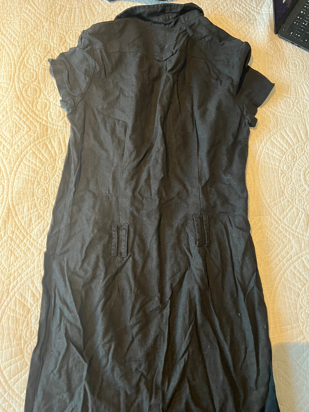 Black midi shirt dress
