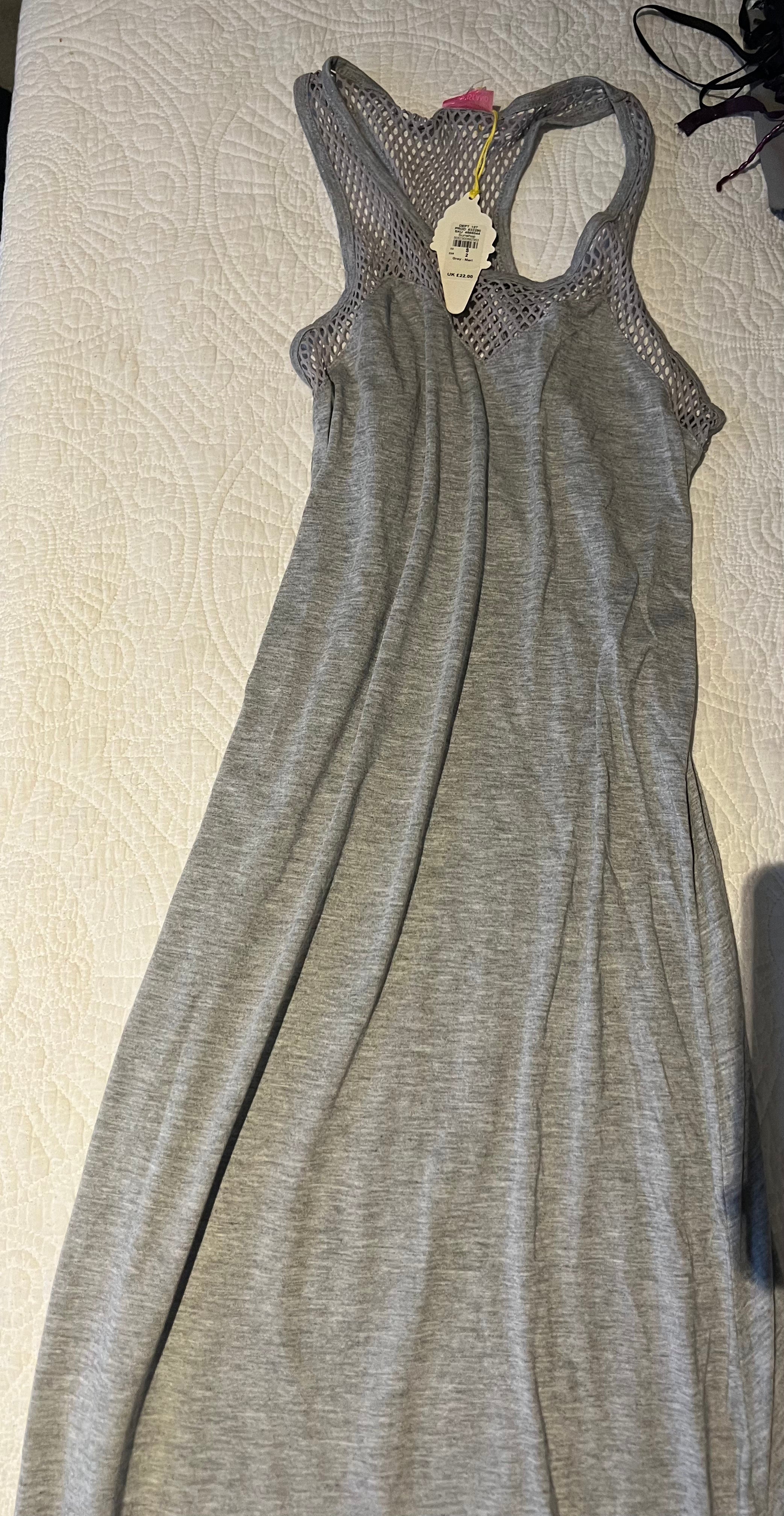Grey flowy maxi dress