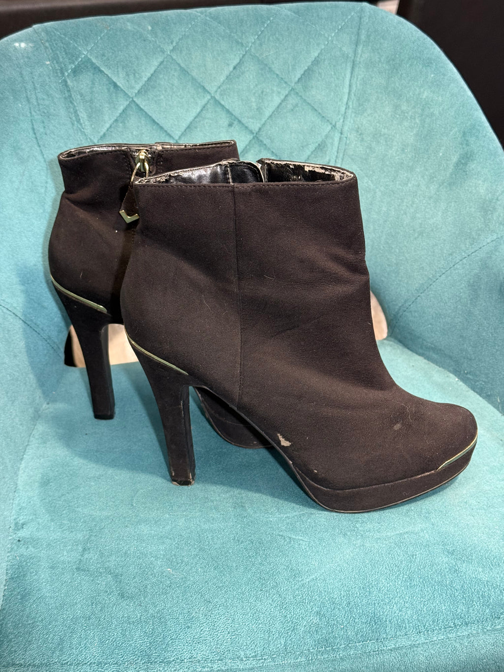 Classic black heeled ankle boots