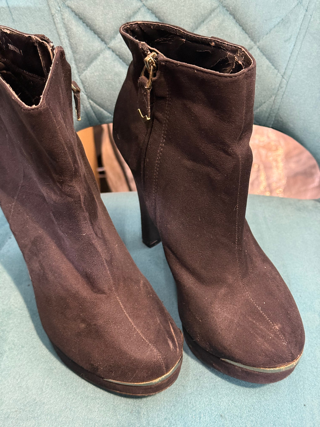 Classic black heeled ankle boots