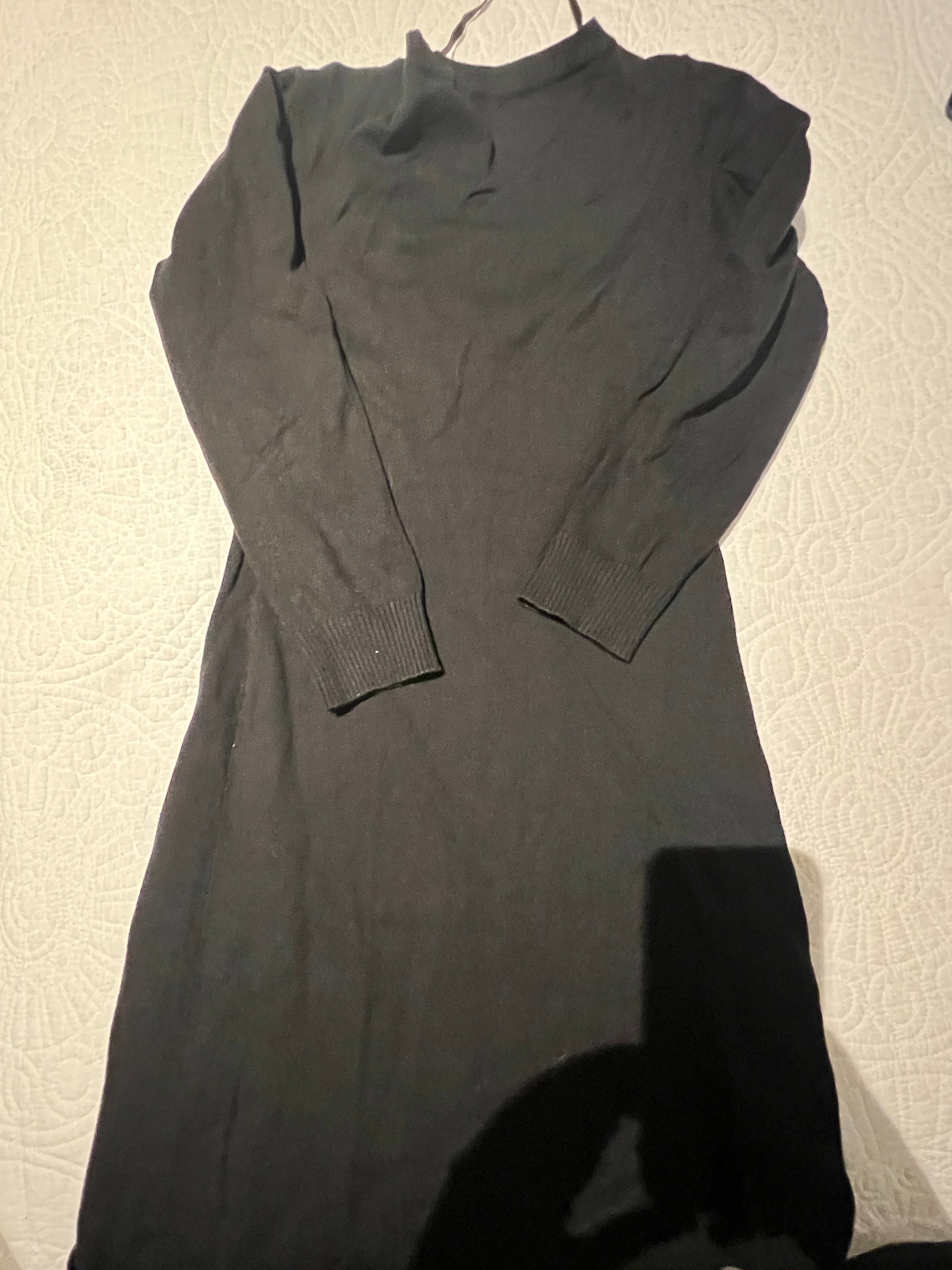 Midi black loose dress