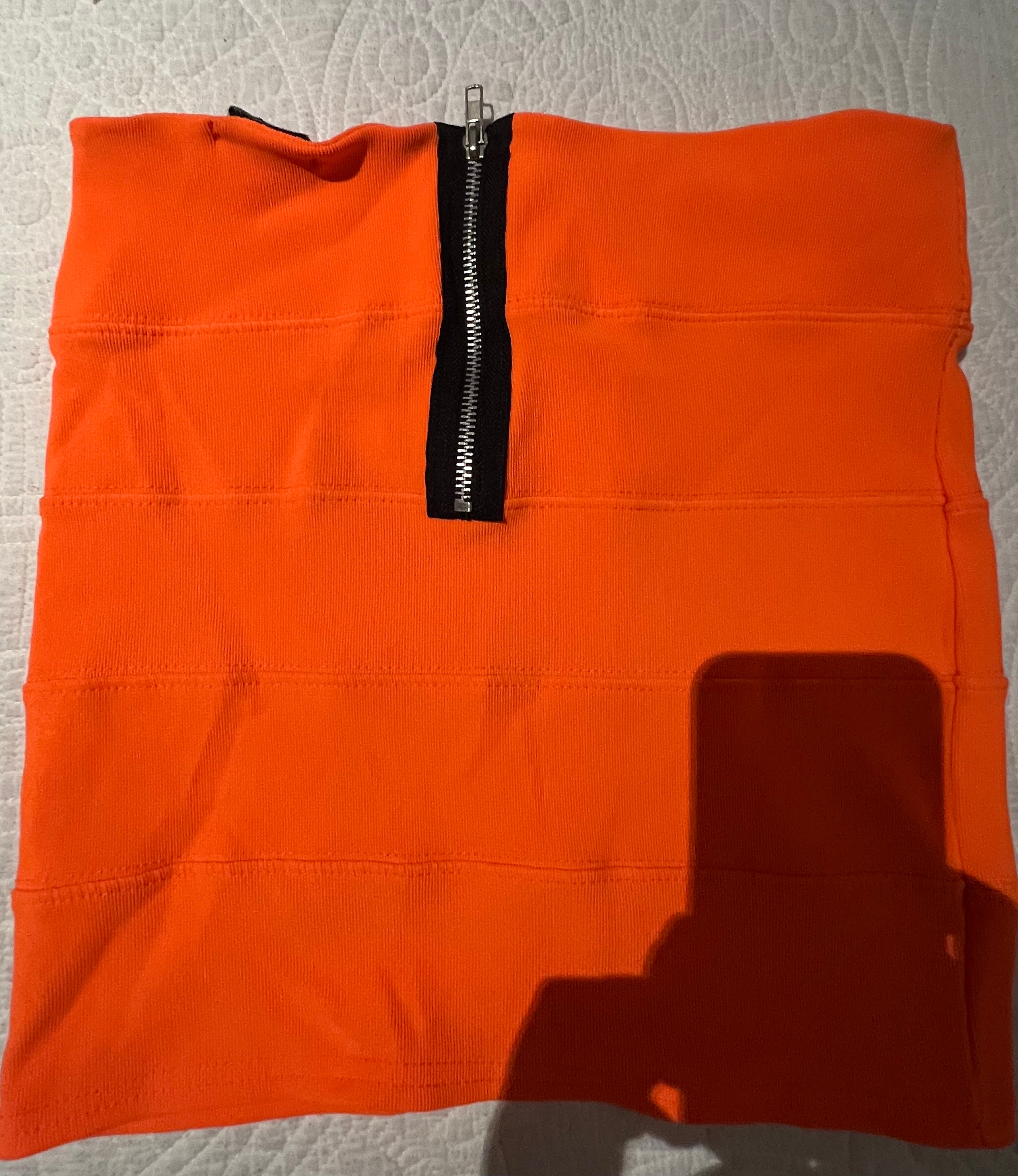 Orange mini skirt