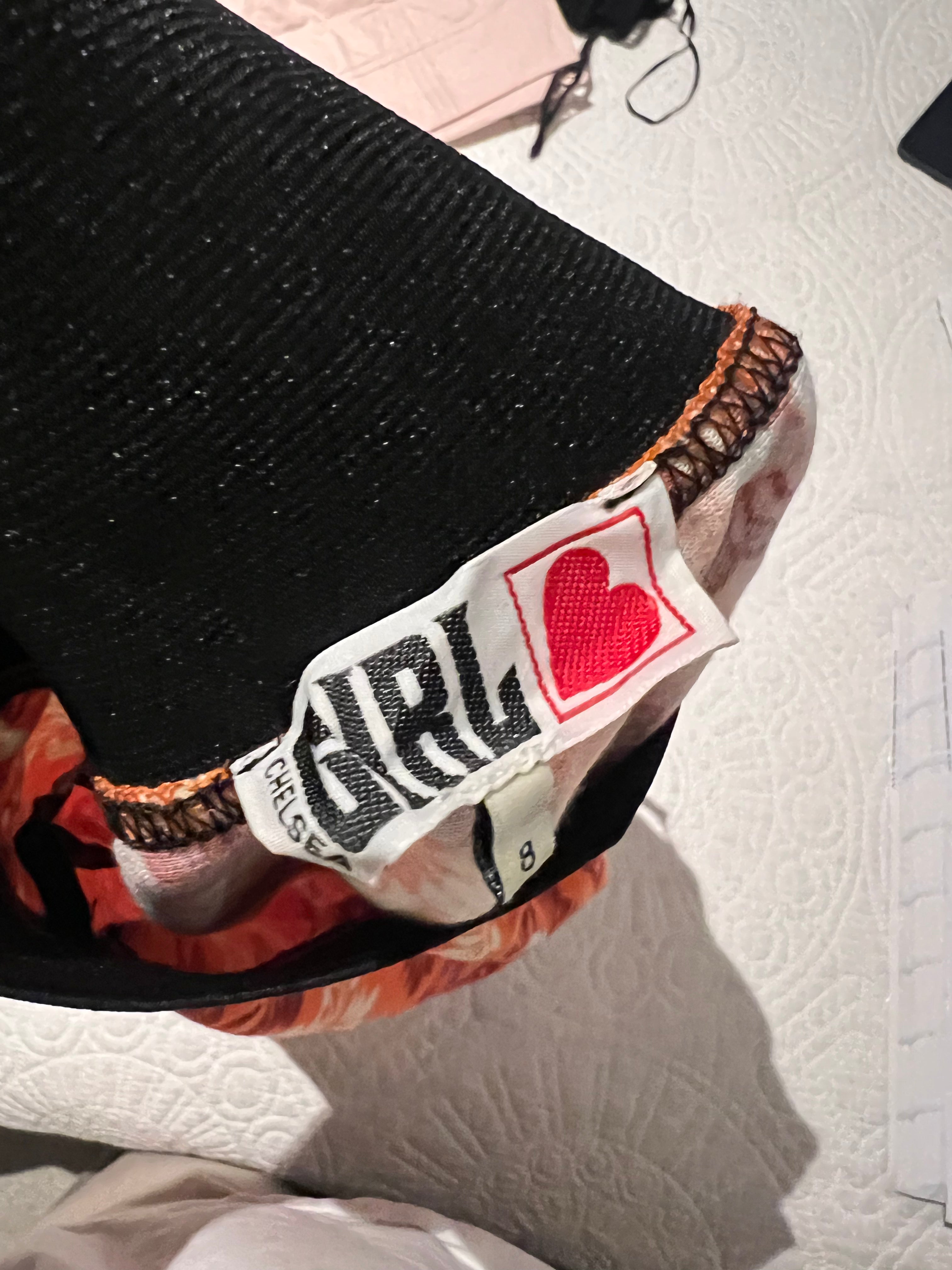 Patterned mini skirt