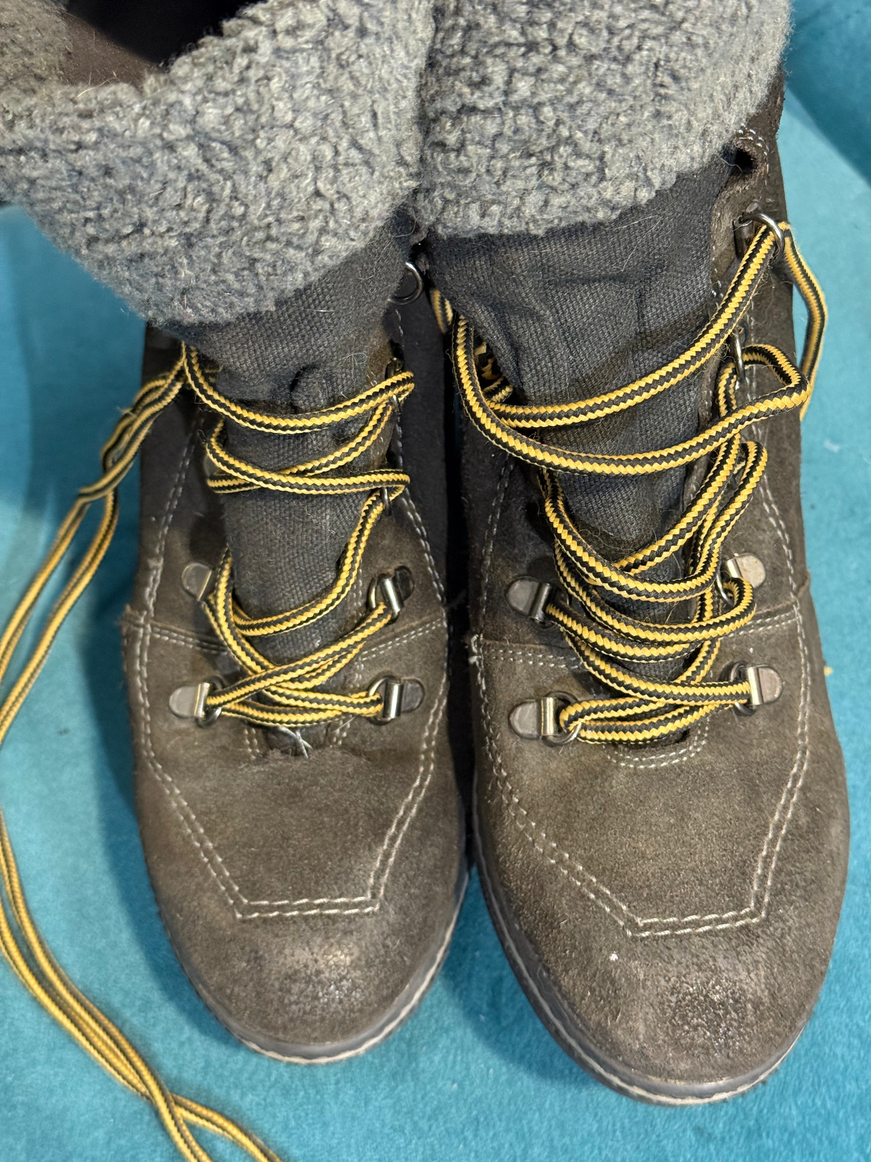 Diesel black heeled lace-up winter boots