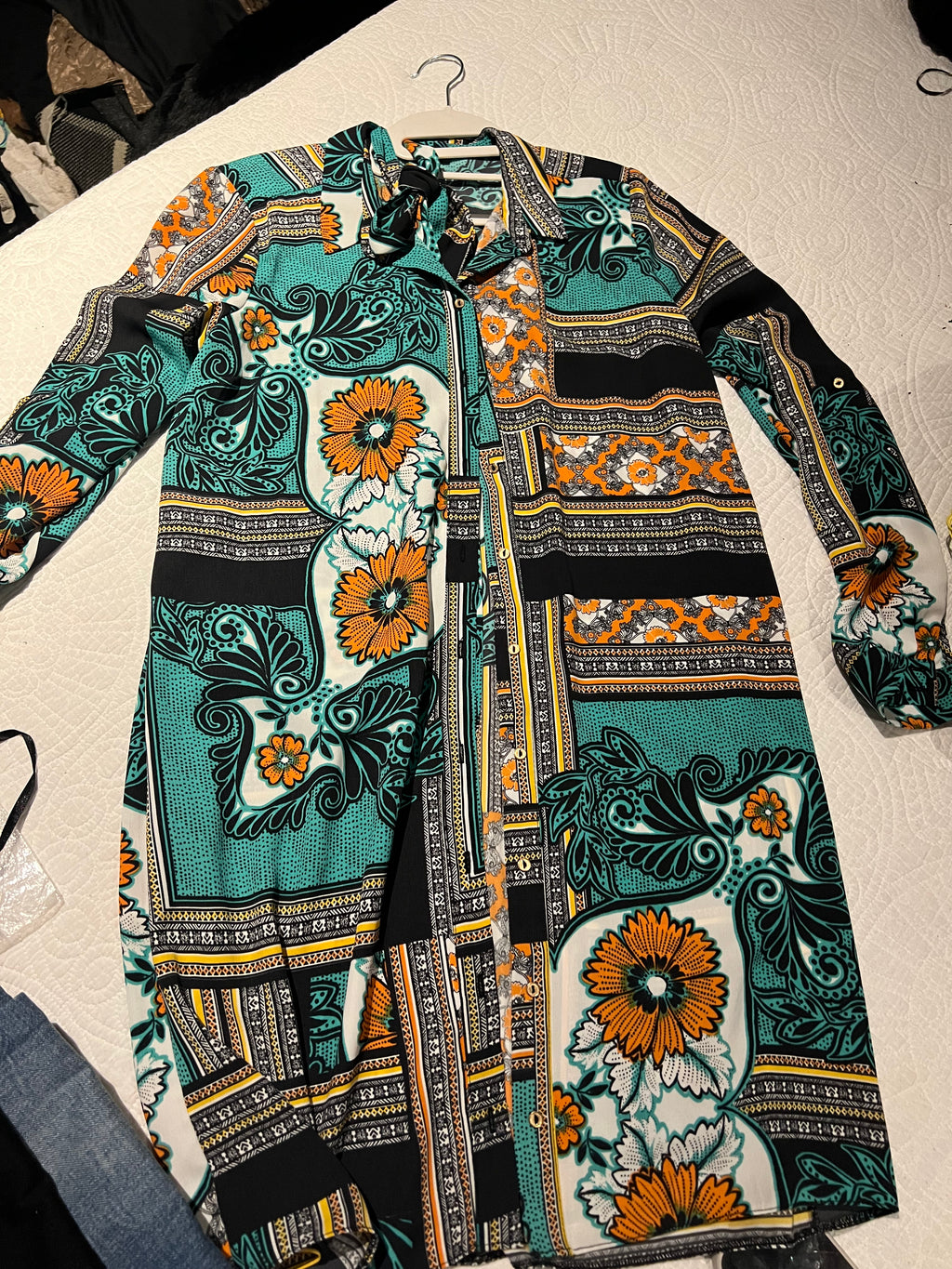 Graphic long sleeve shirt/dress