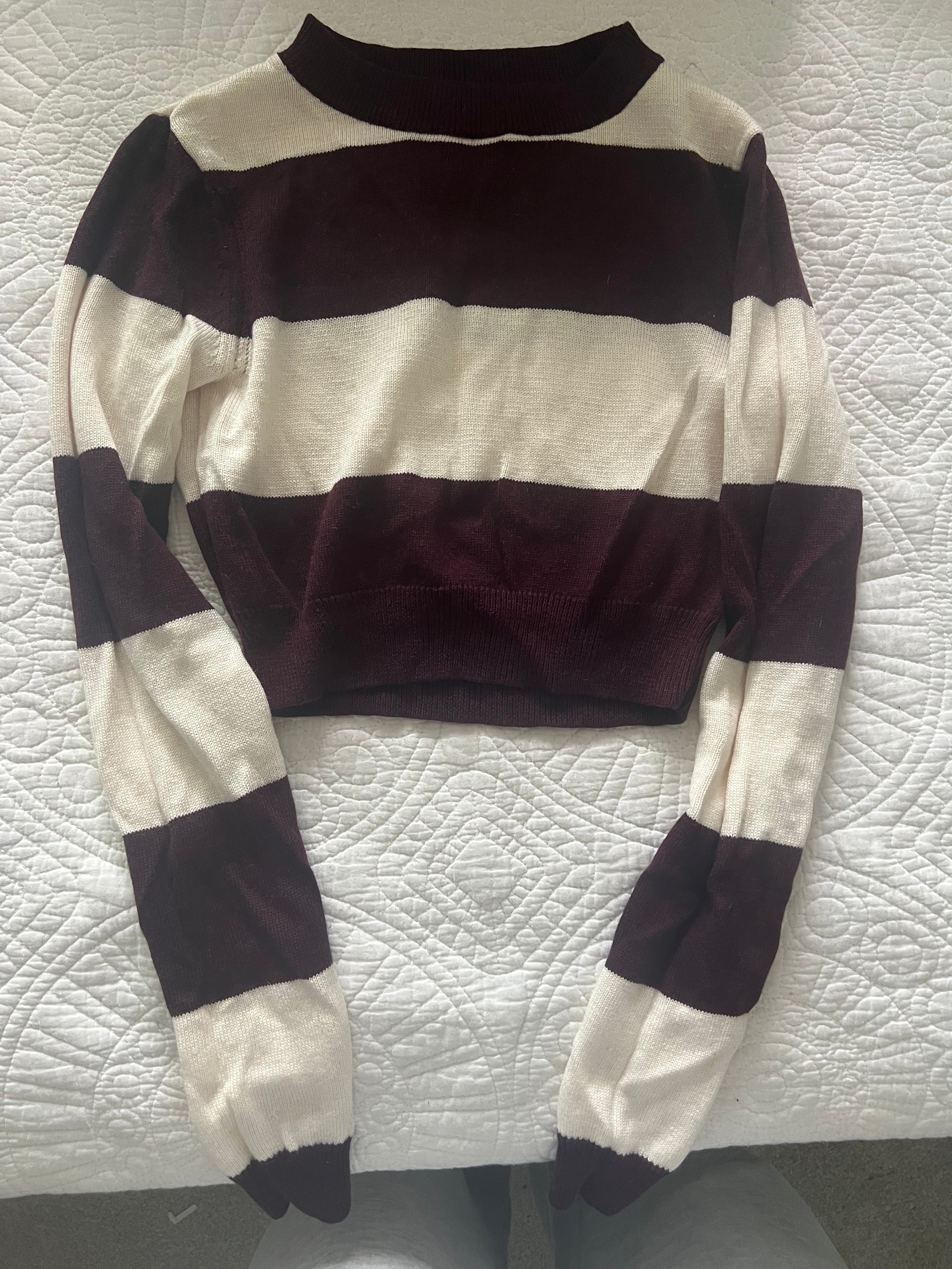 Stripy jumper crop top