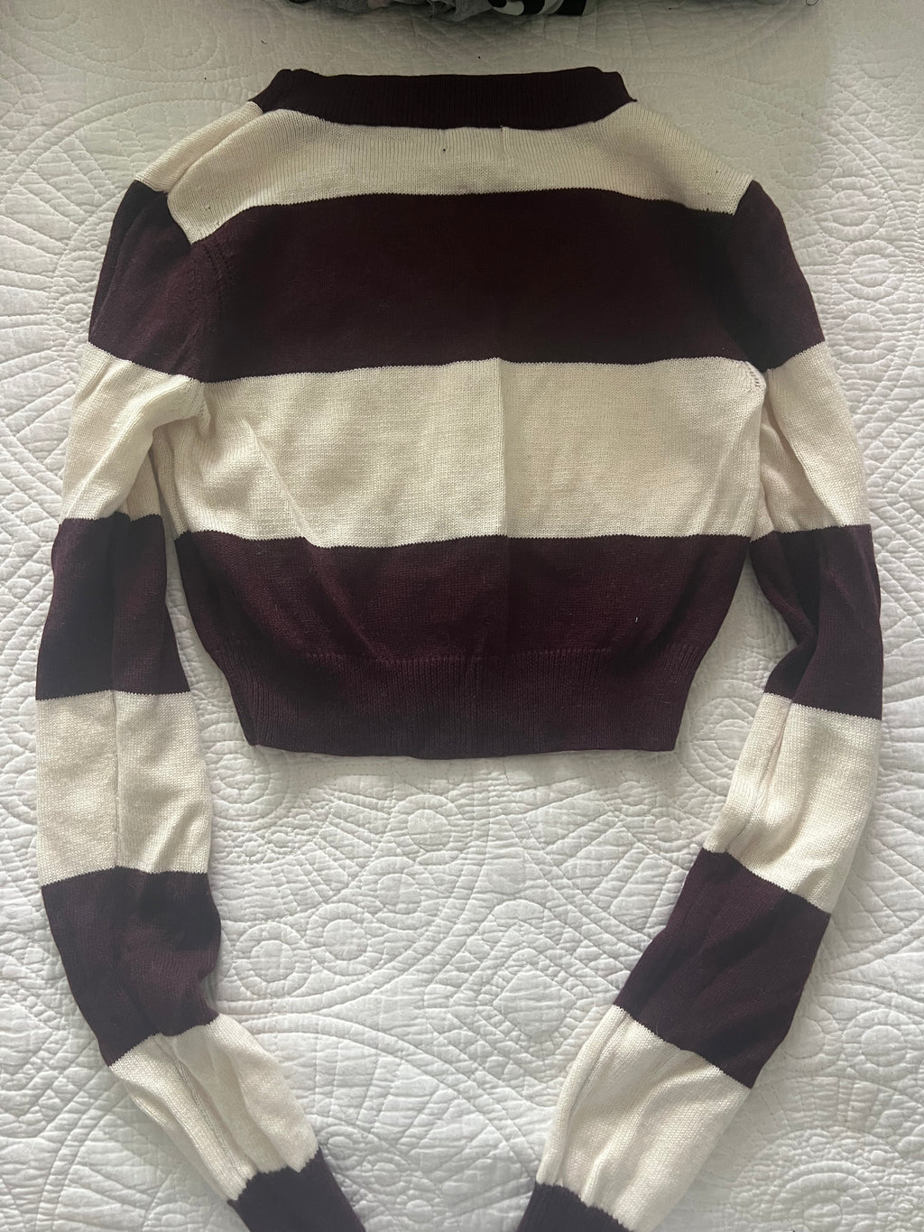 Stripy jumper crop top