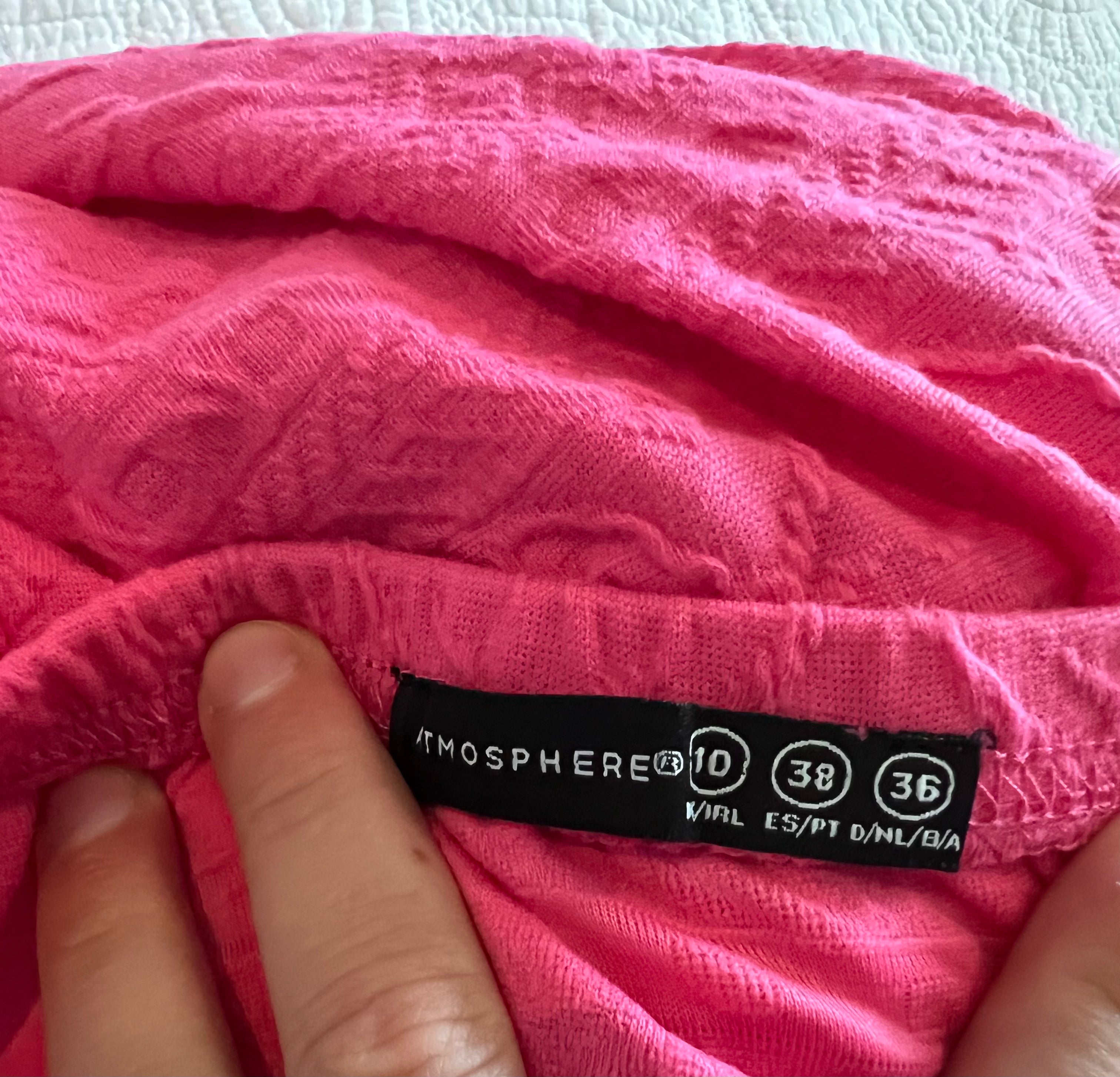 Pink textured midi skirt