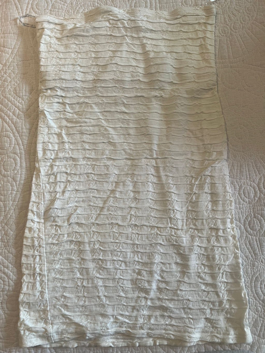 White textured midi skirt