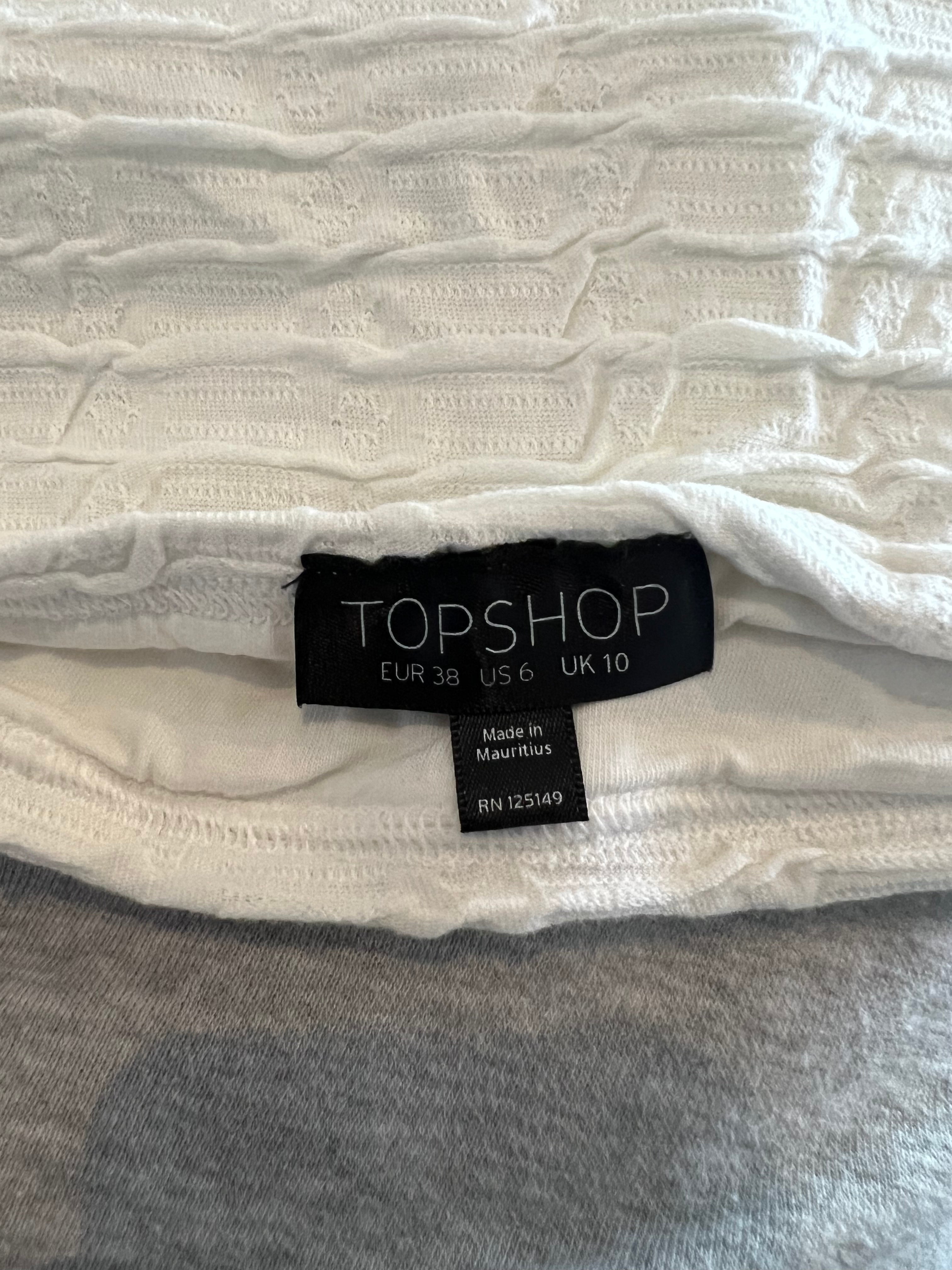 White textured midi skirt