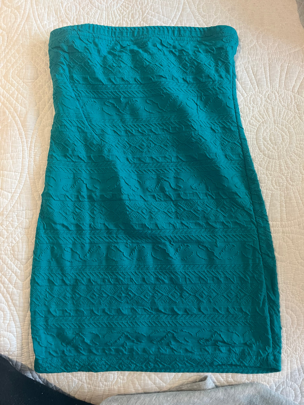 Blue textured midi skirt