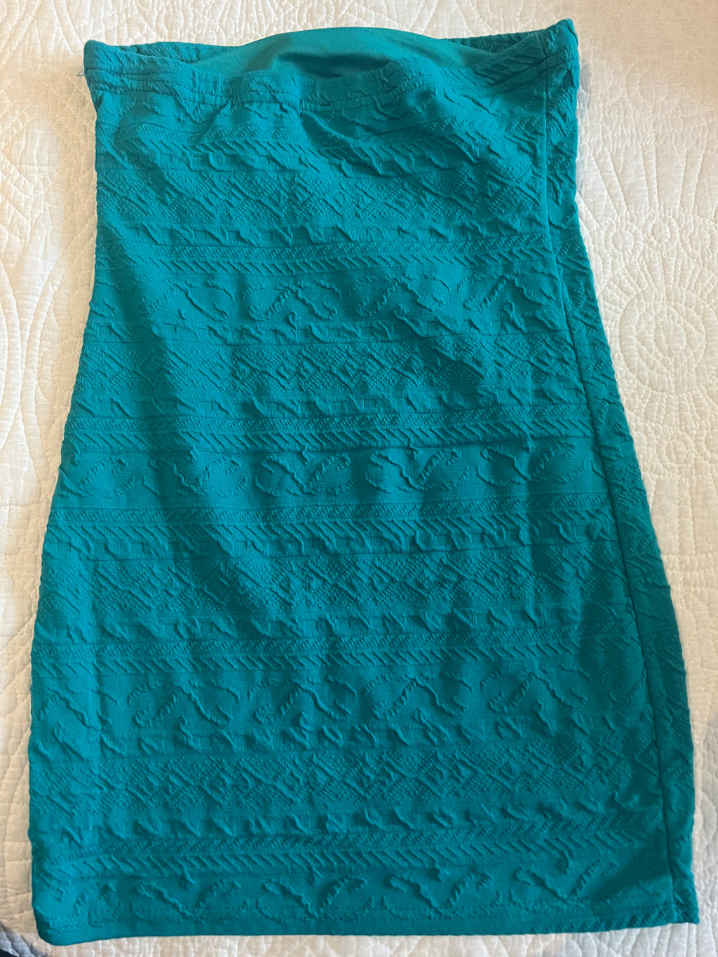 Blue textured midi skirt