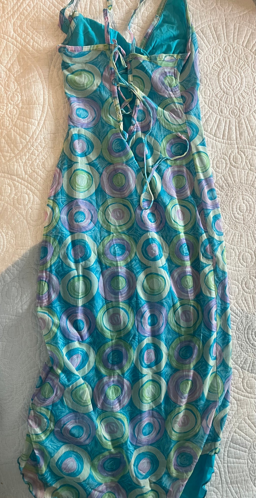 Blue/green midi dress