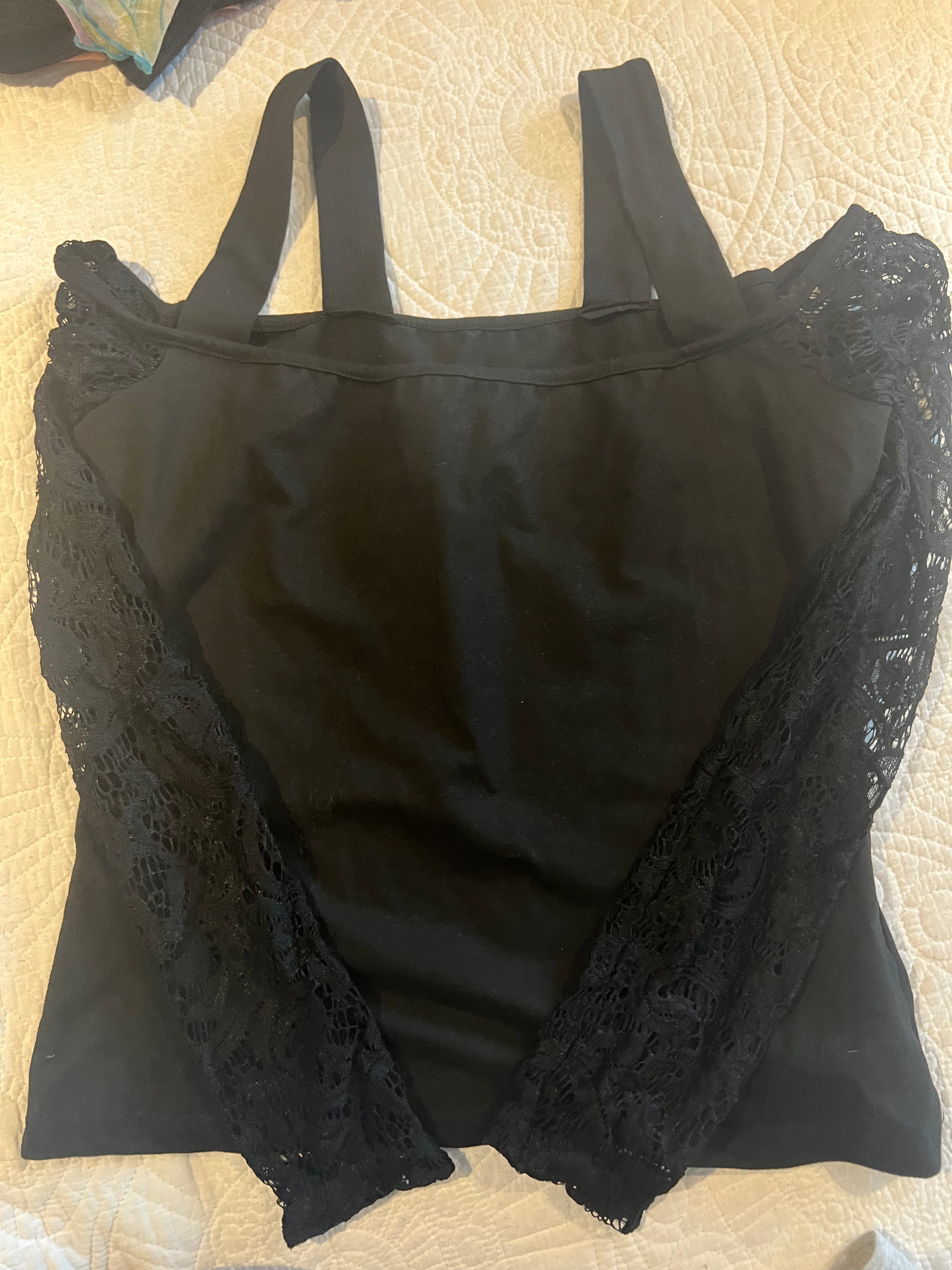 Black top, lace sleeves