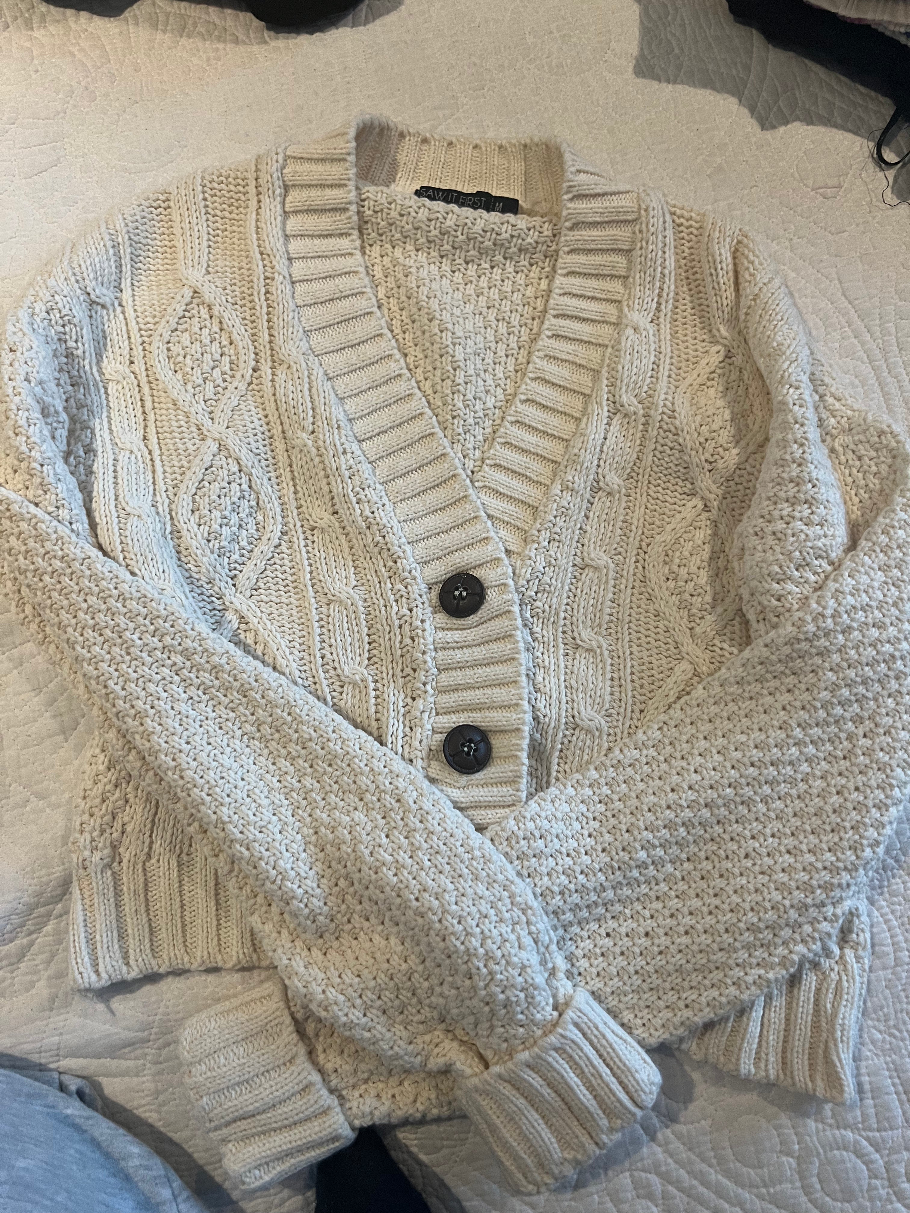 Cream button up cardigan