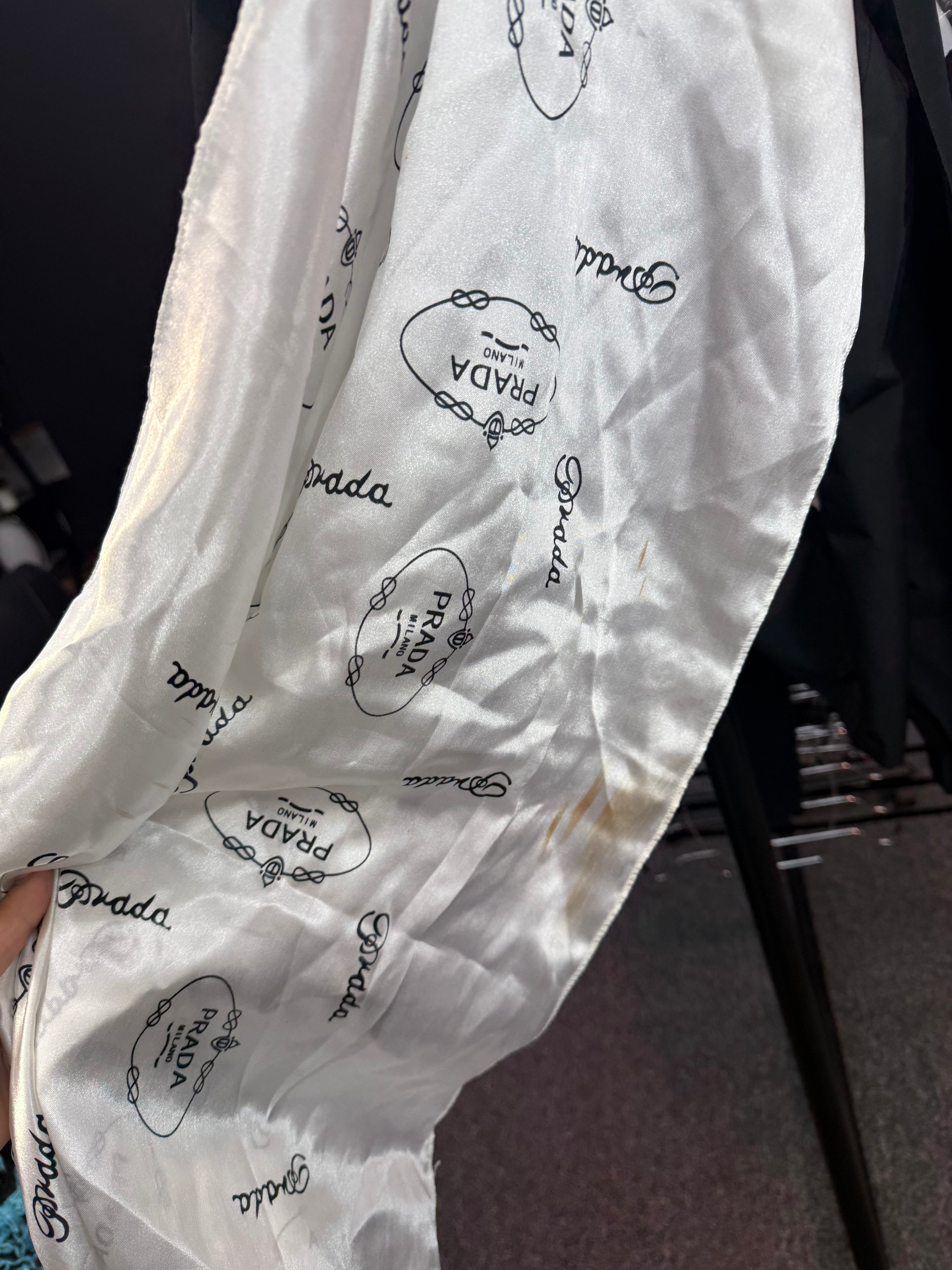 White silk scarf