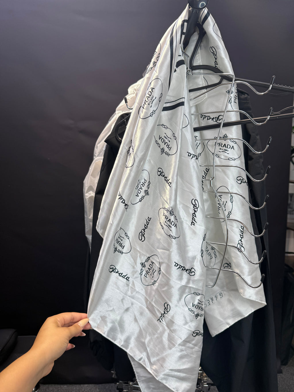 White silk scarf
