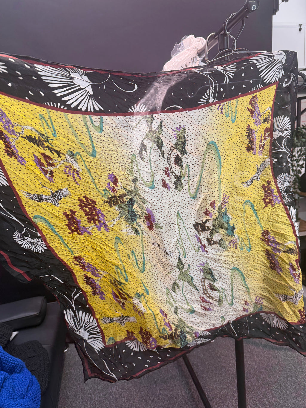 Sheer floral scarf