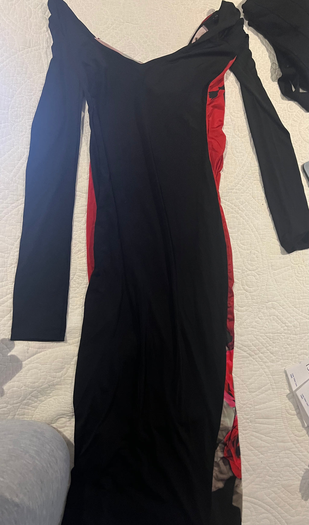 Red rose maxi dress