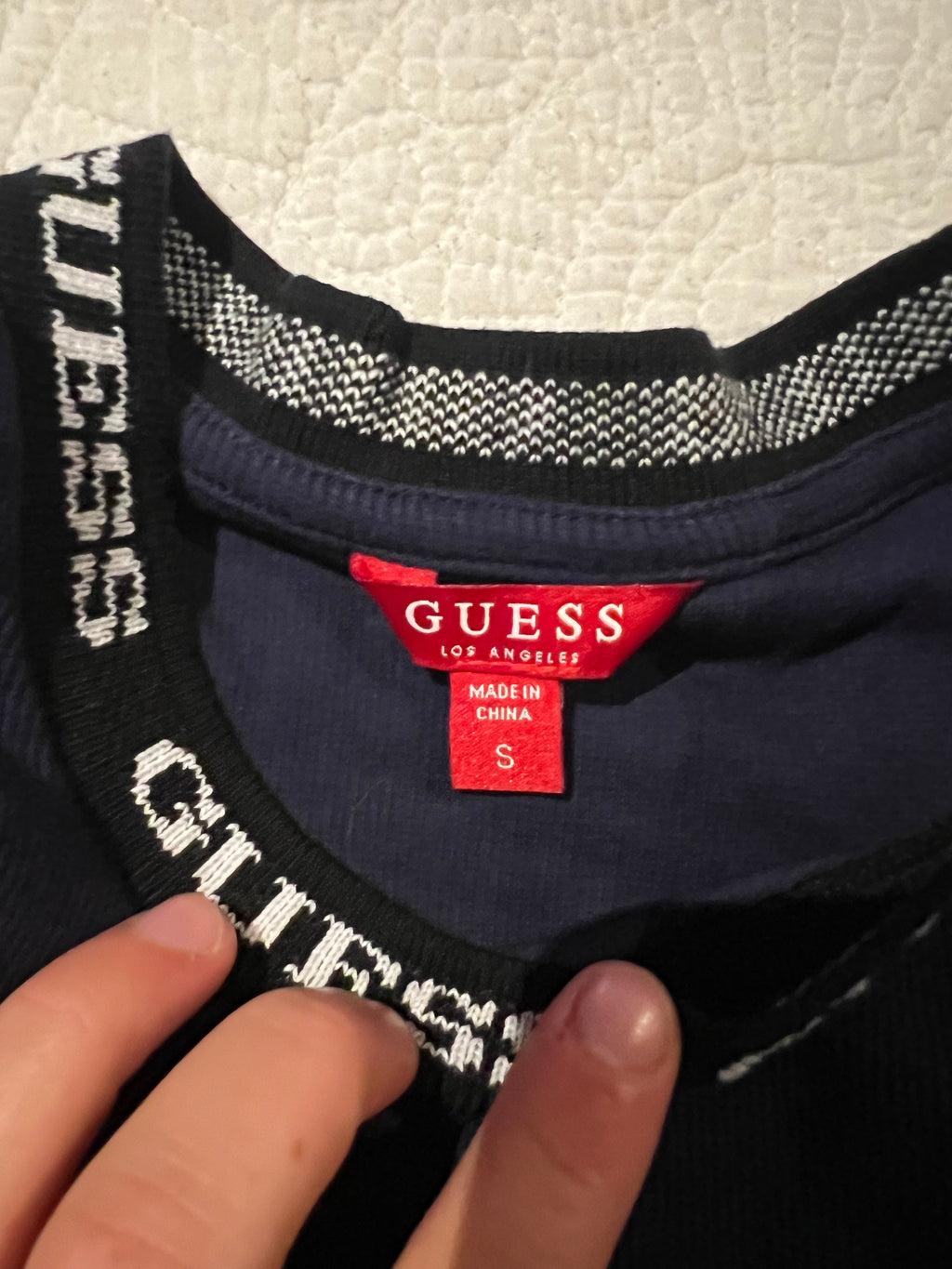 Navy Guess top