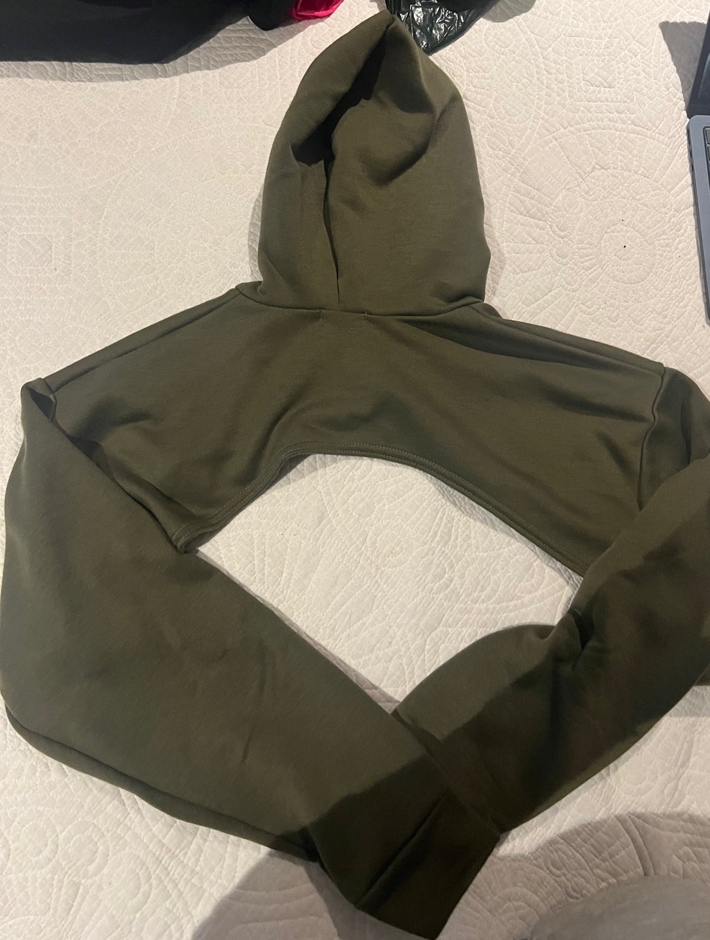 Army green hoodie shrug