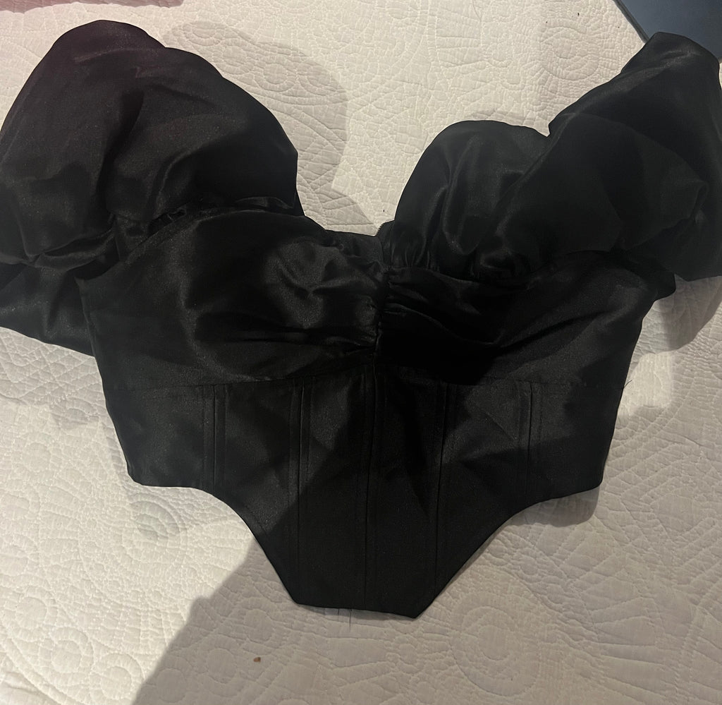 Black corset crop top