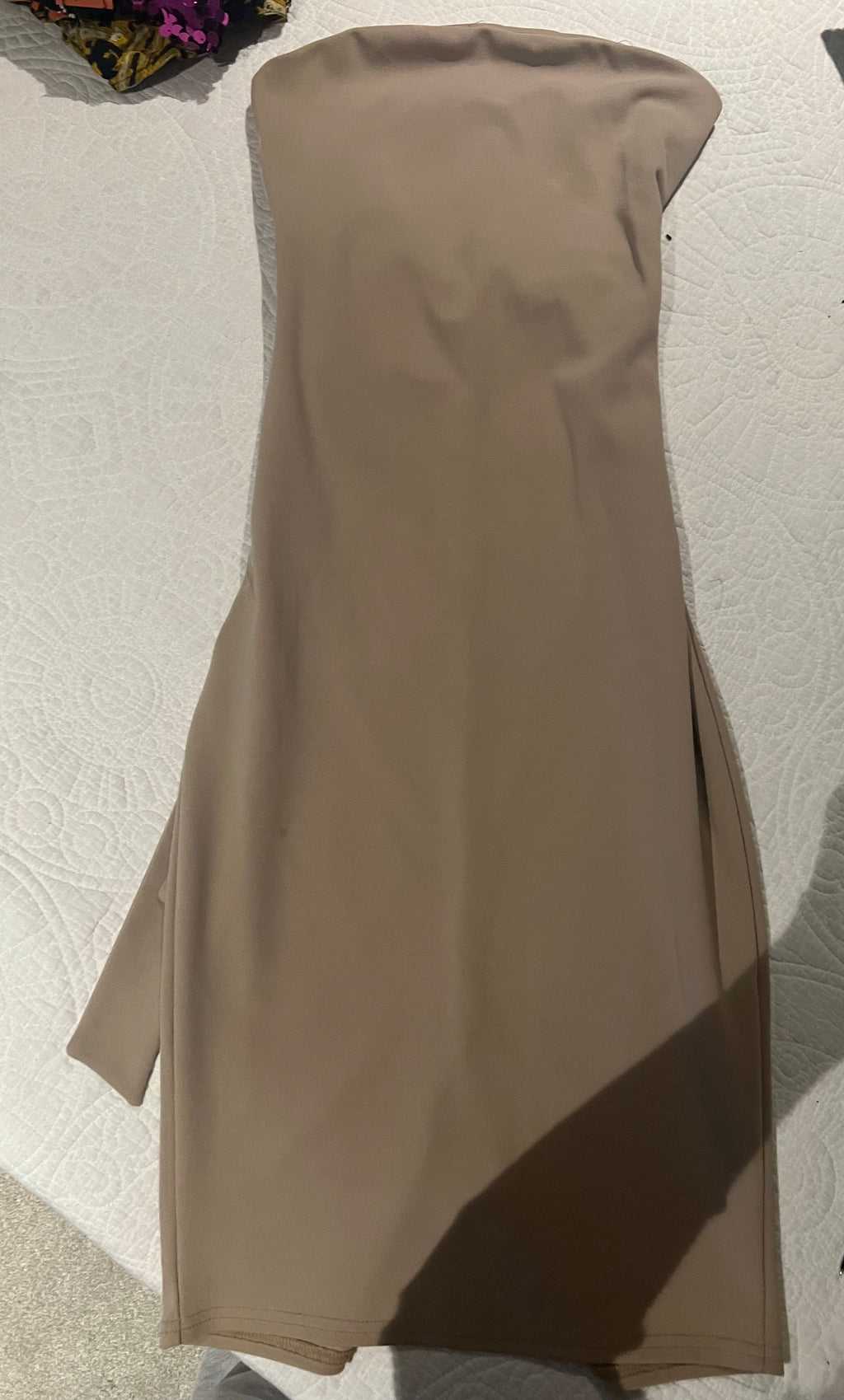 Nude tube midi dress