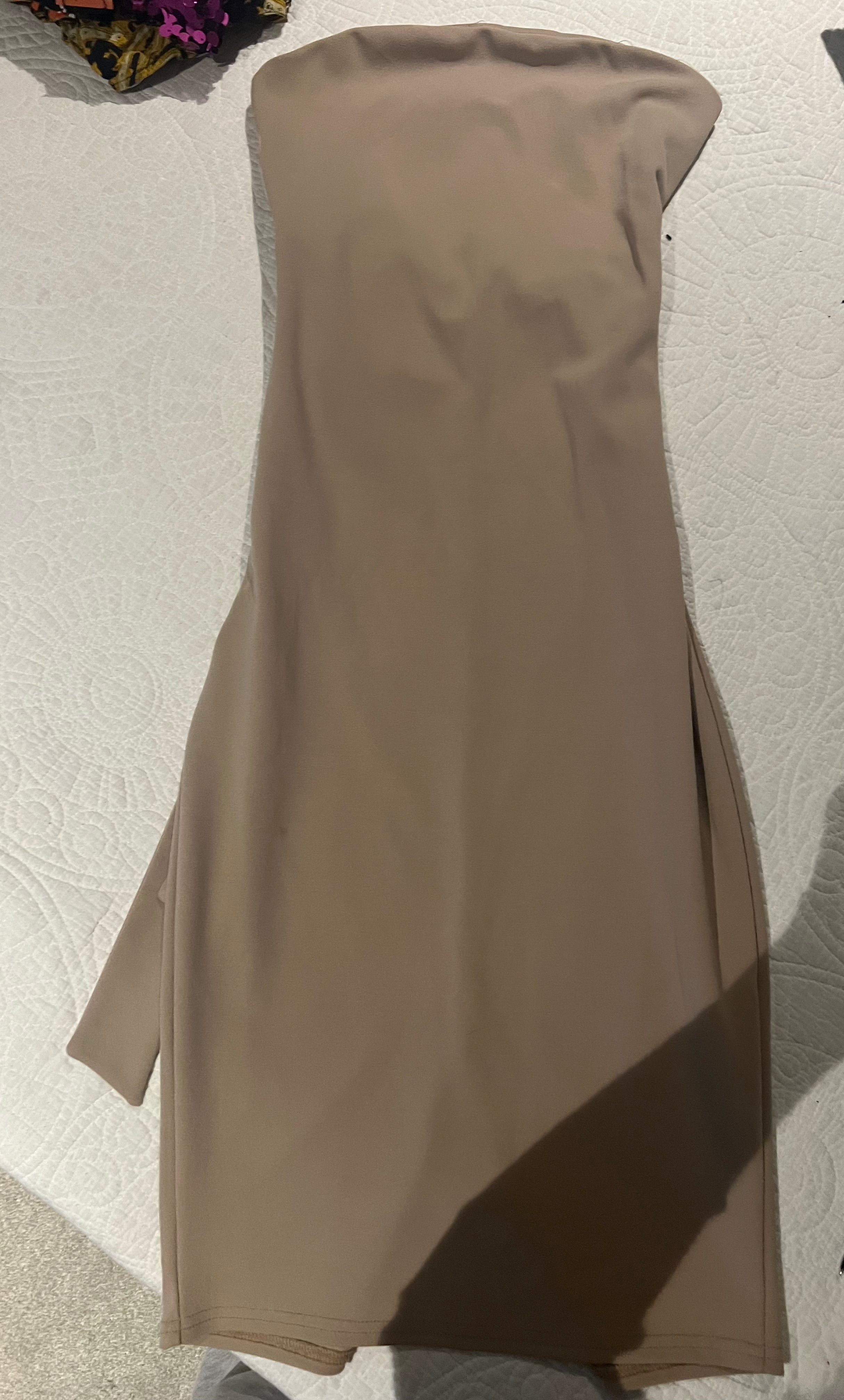 Nude tube midi dress
