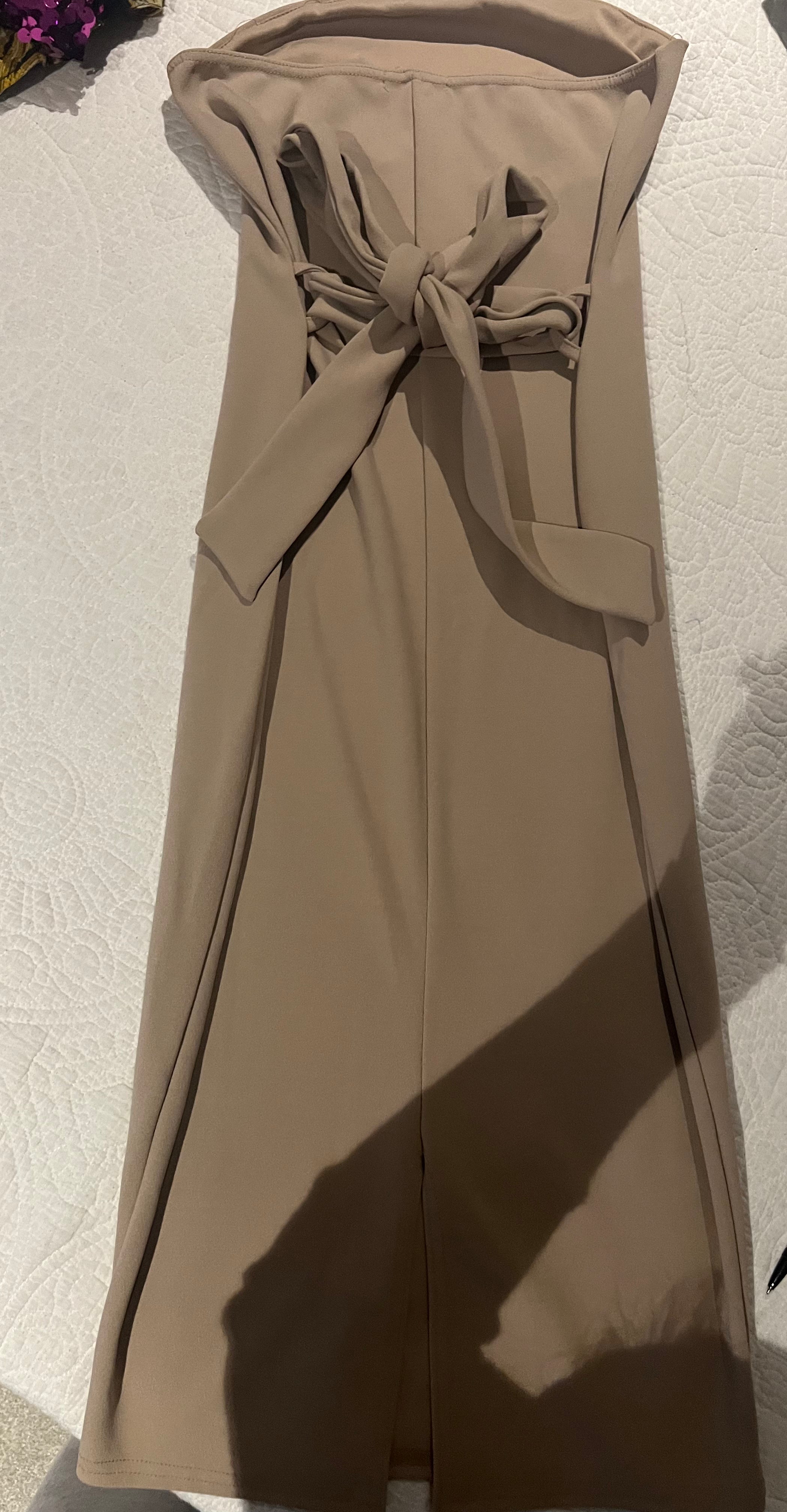 Nude tube midi dress