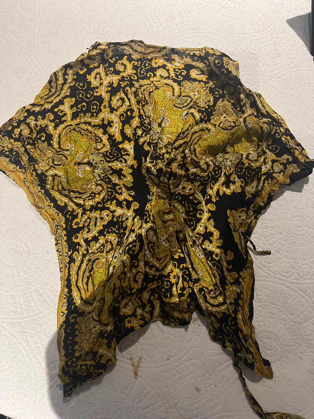 Baroque print shawl cover up