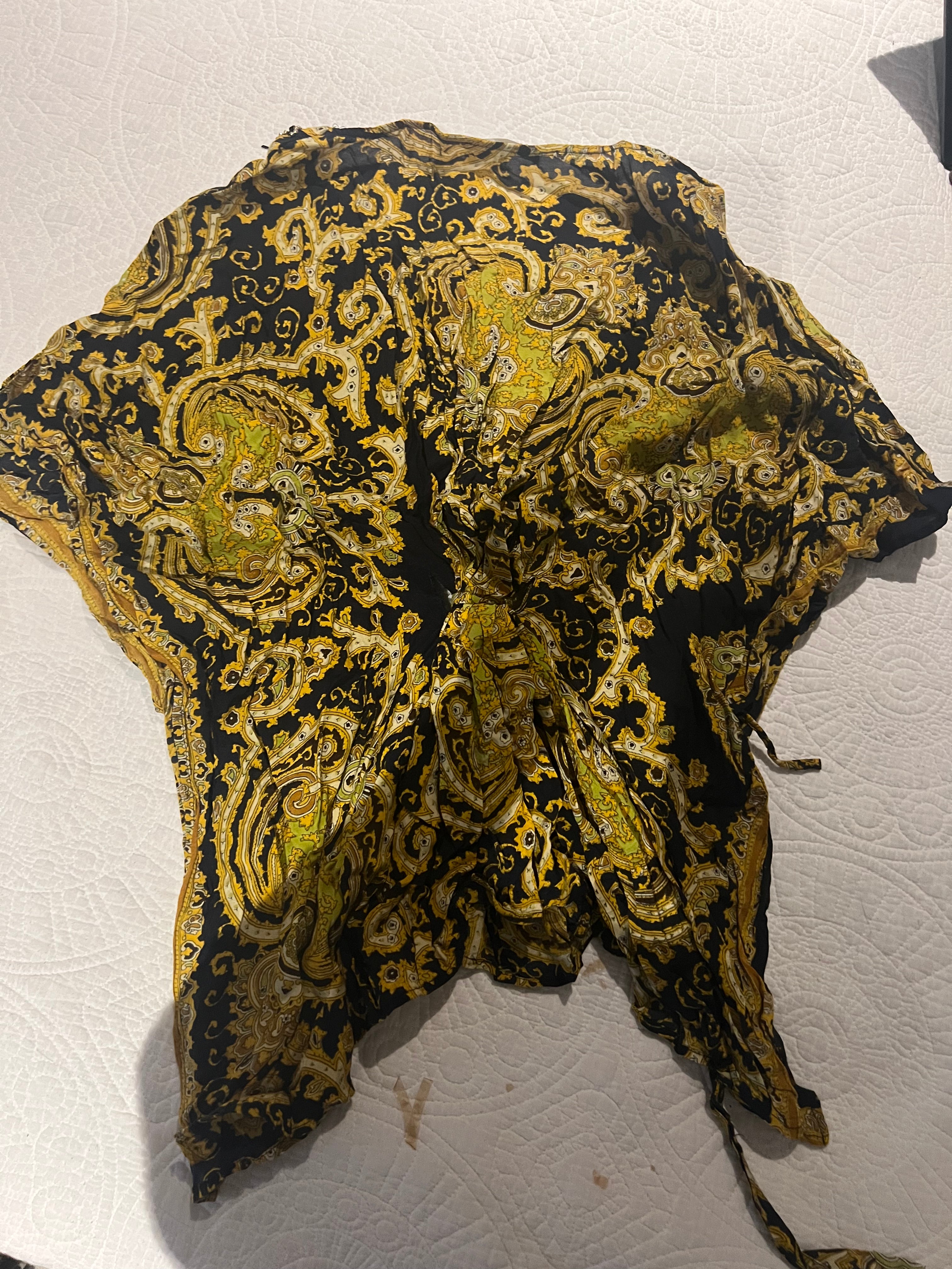Baroque print shawl cover up