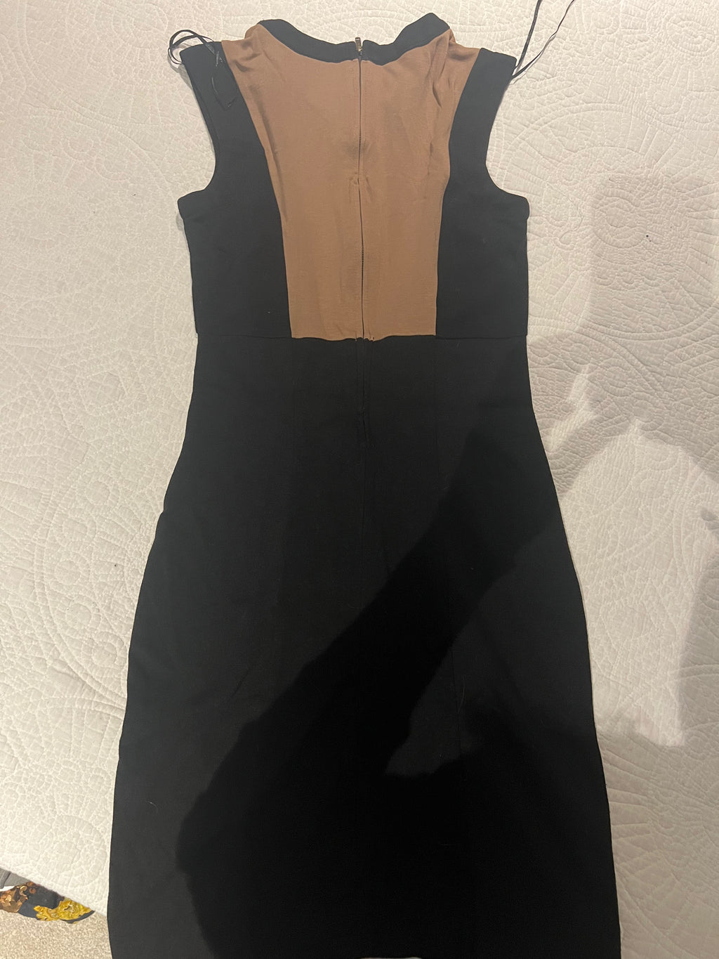 Black/nude midi dress