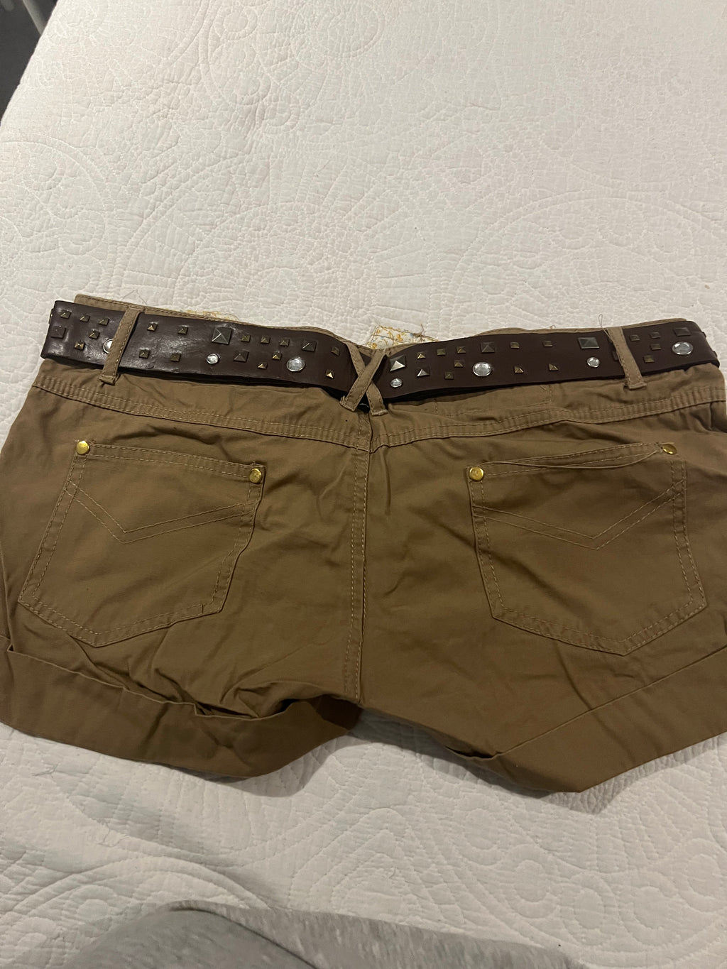 Brown shorts with belt