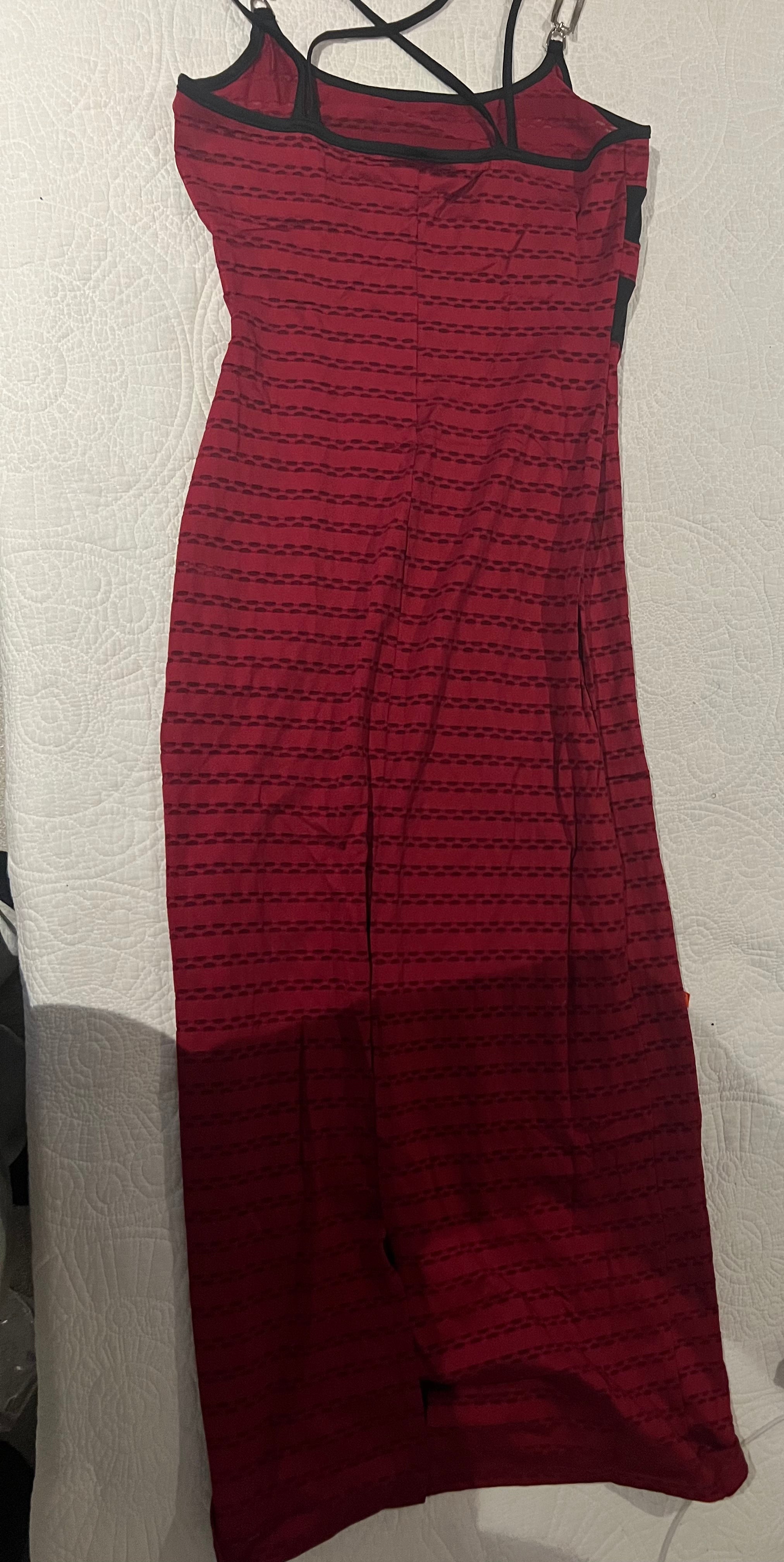 Red maxi strappy dress
