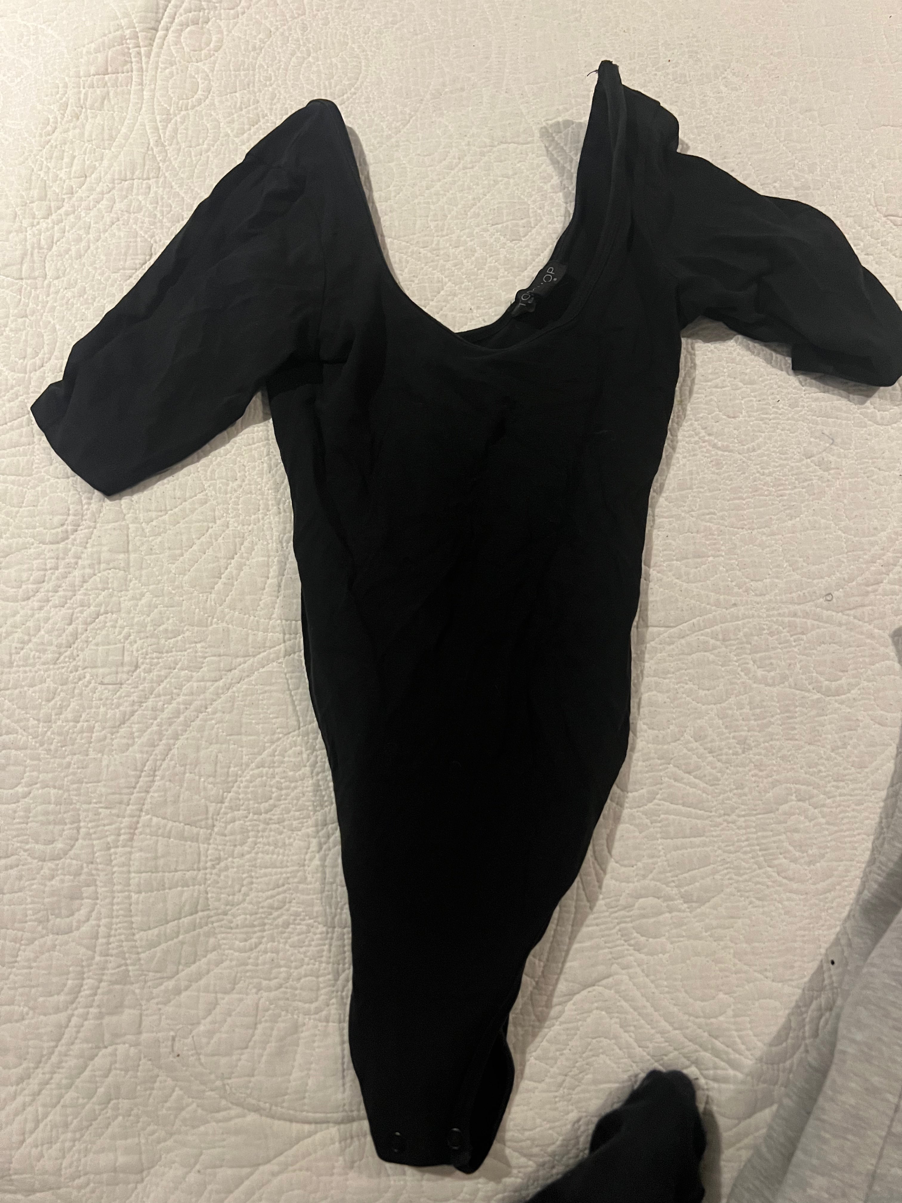 Black short sleeve bodysuit