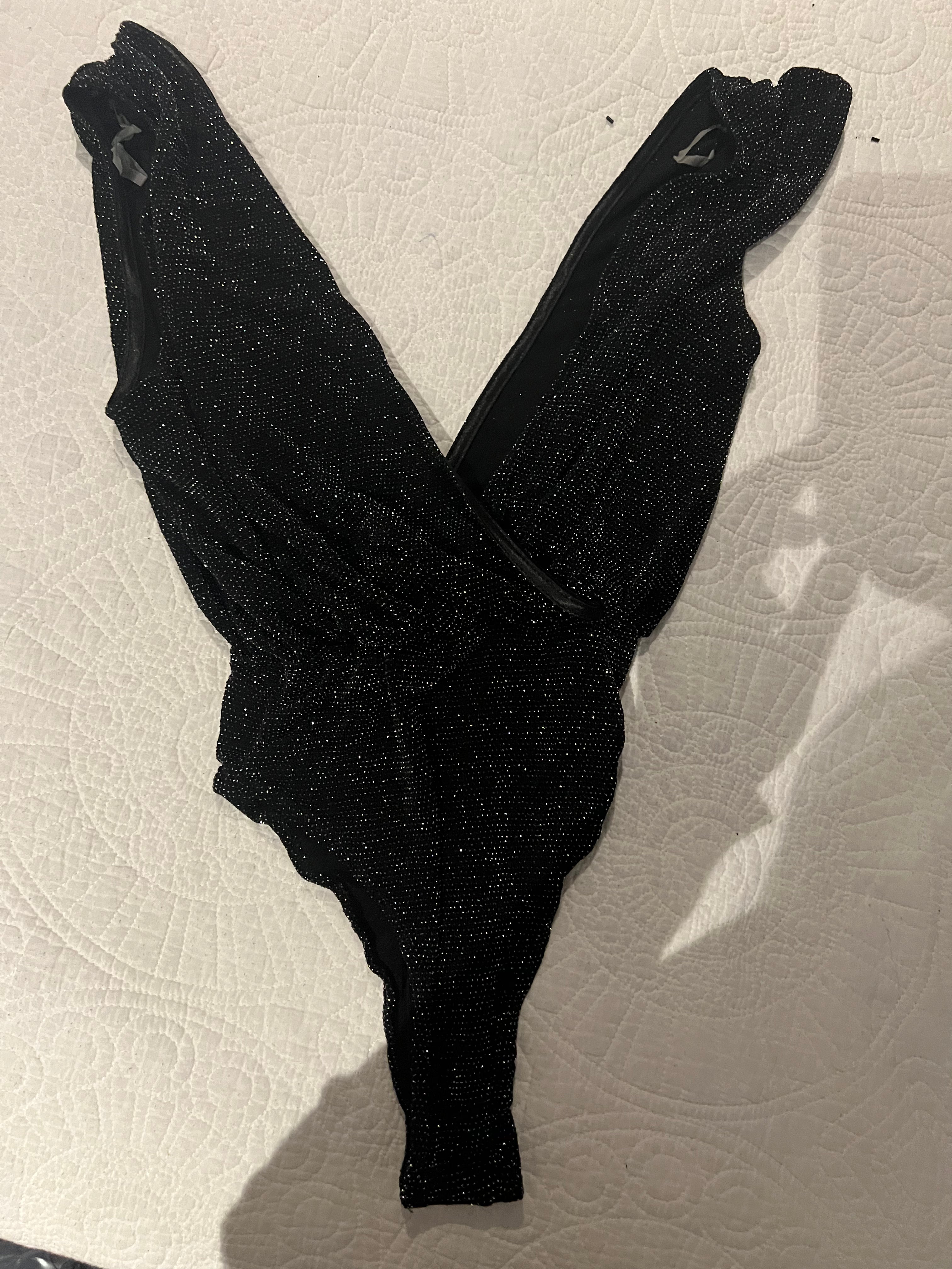 Black glitter bodysuit