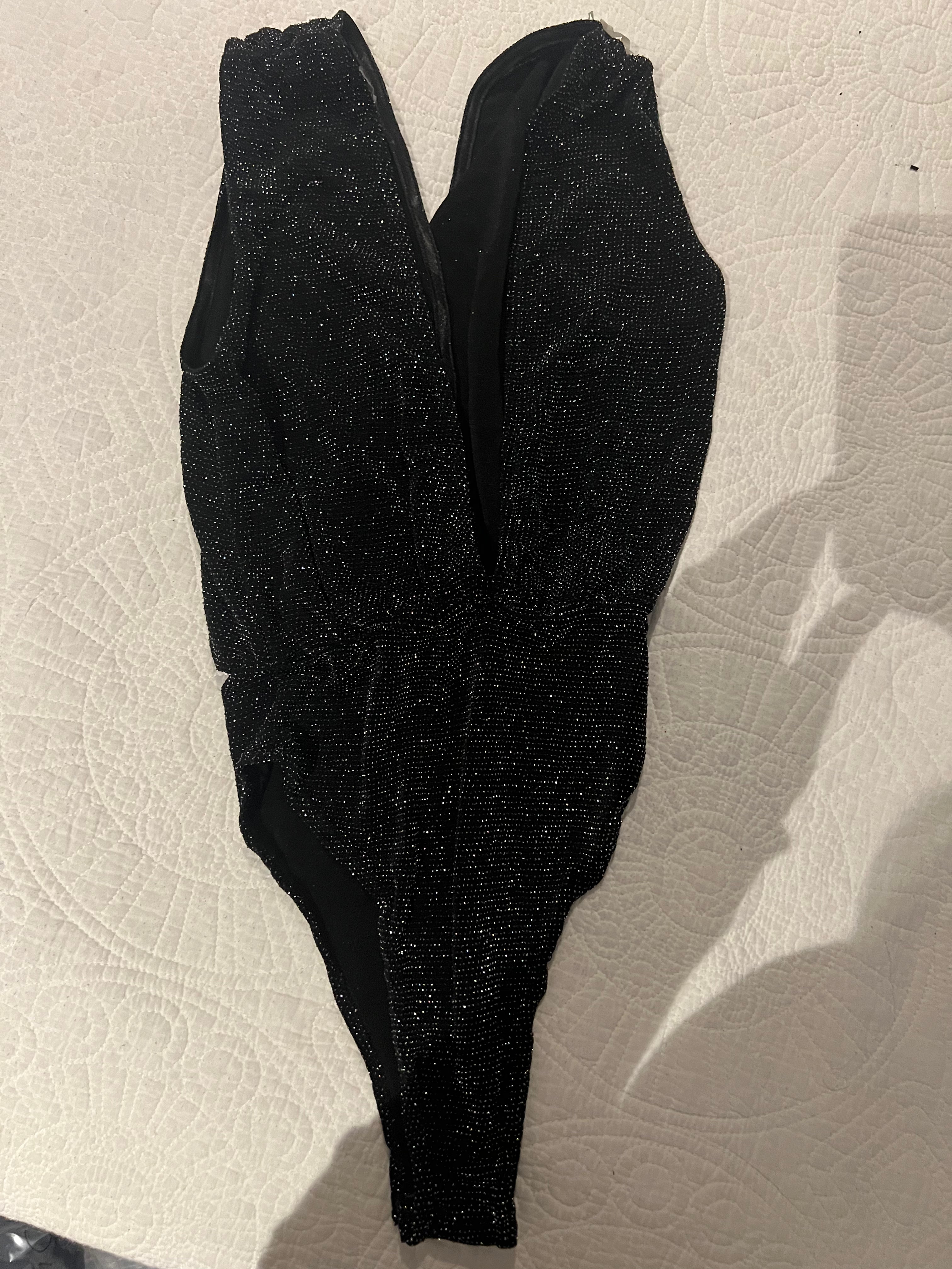 Black glitter bodysuit