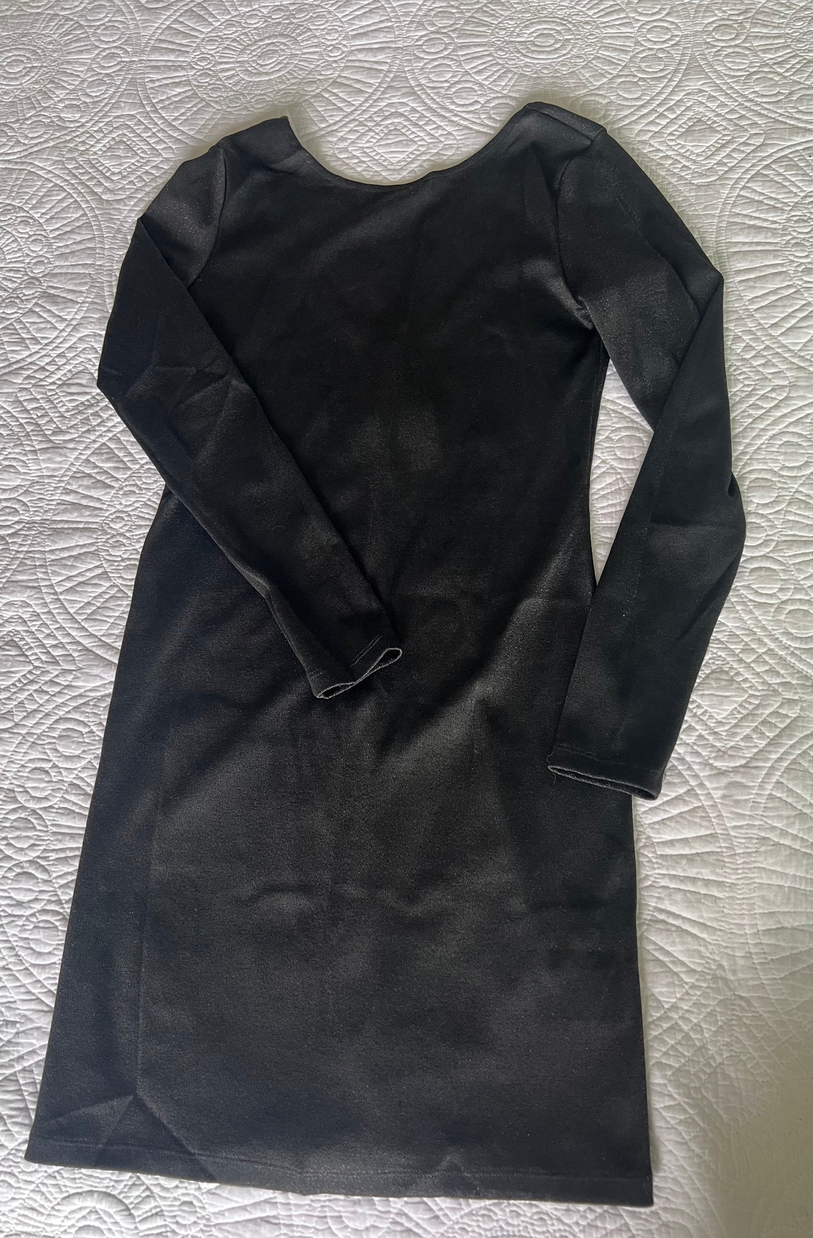 Black long sleeve midi dress