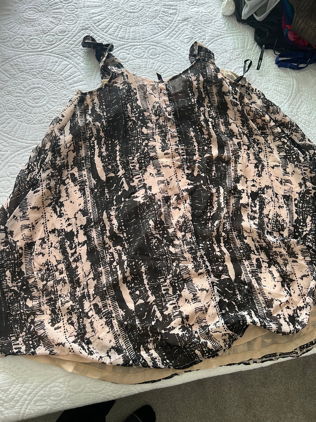 Black/nude vest top