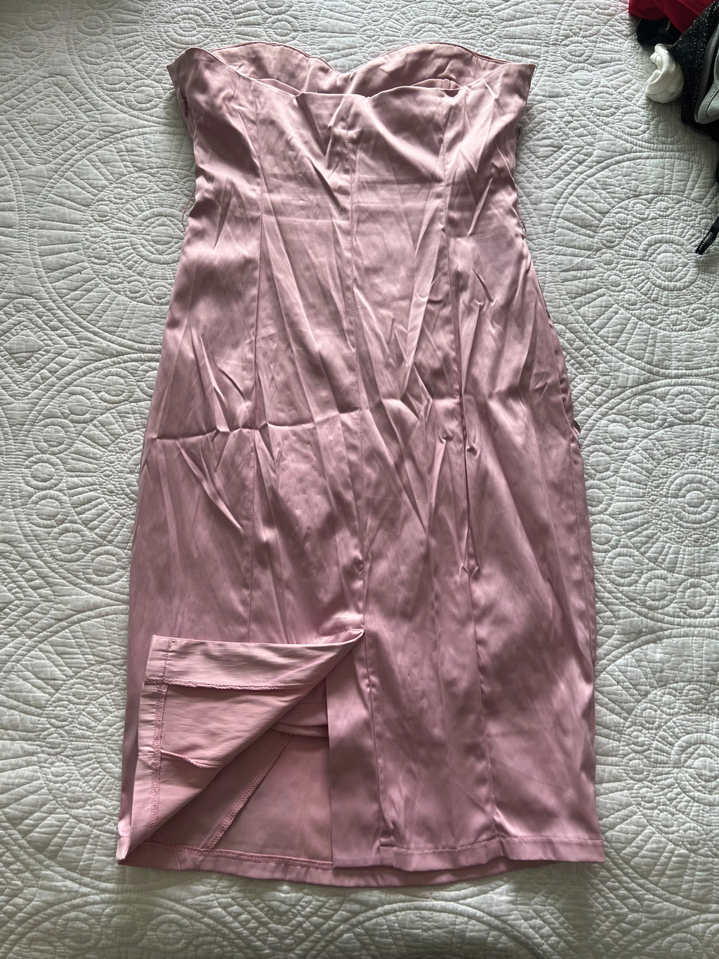 Pink tube midi Jane Norman dress with slip