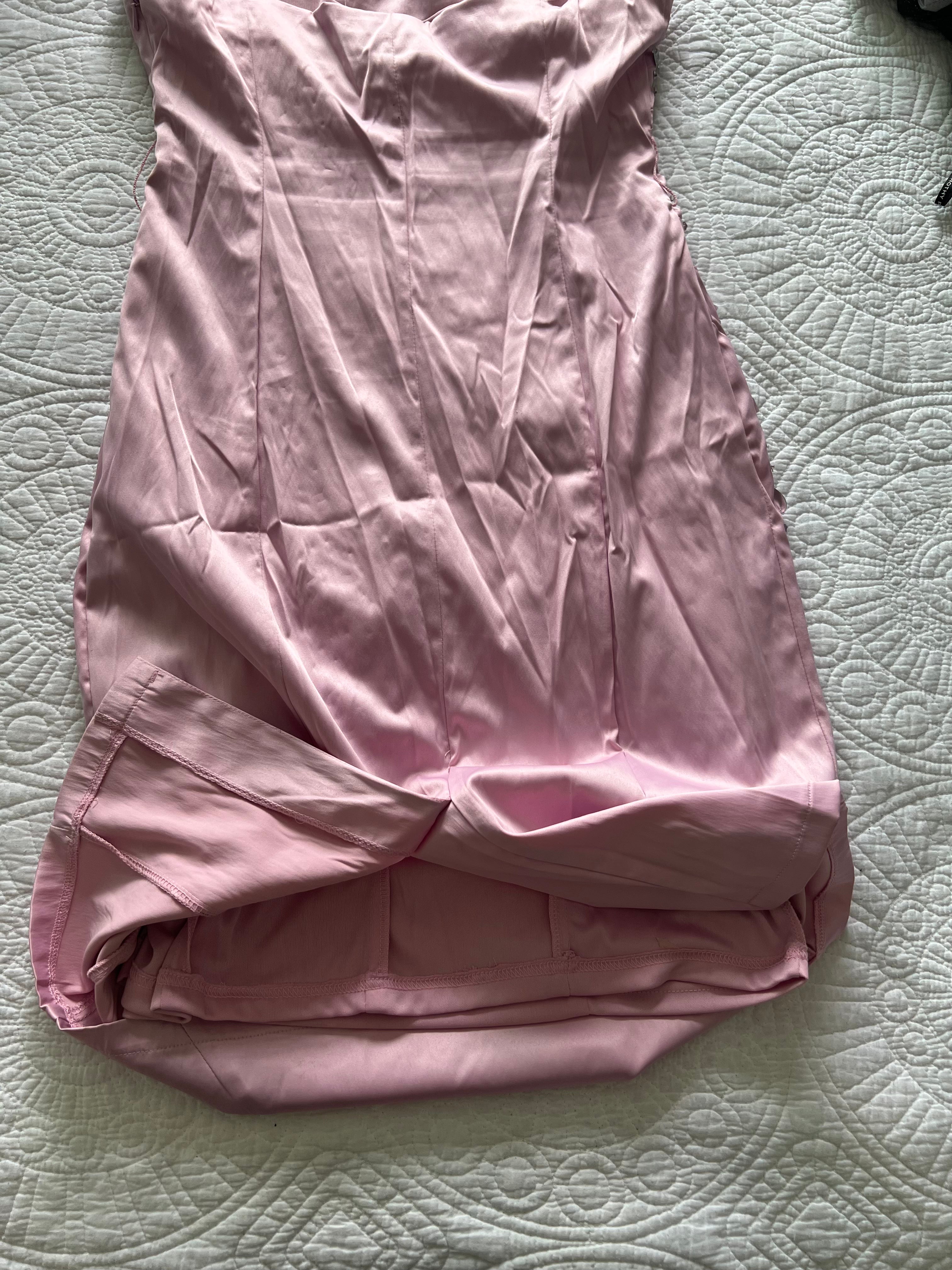 Pink tube midi Jane Norman dress with slip